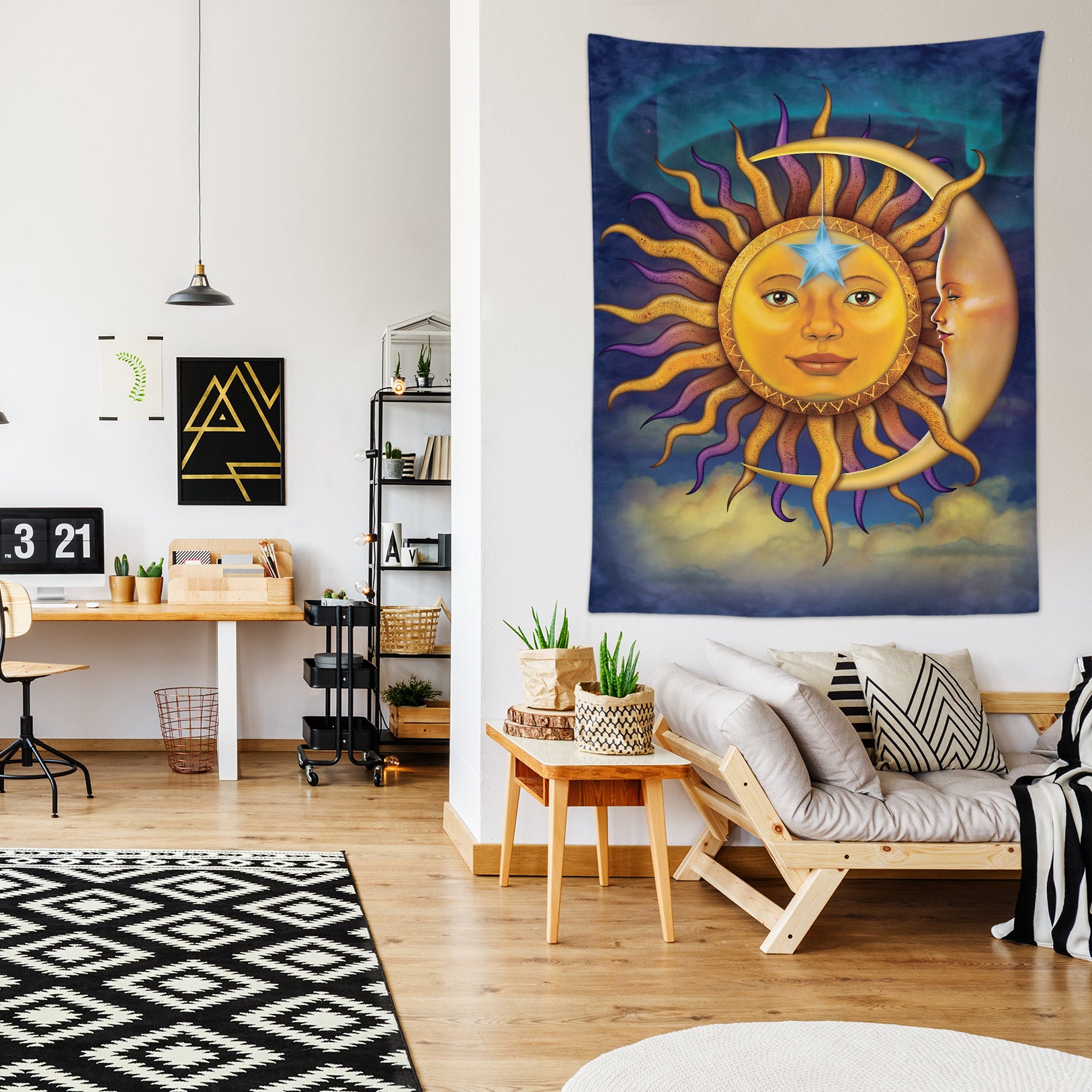 3D Sun Moon 116198 Vincent Tapestry Hanging Cloth Hang