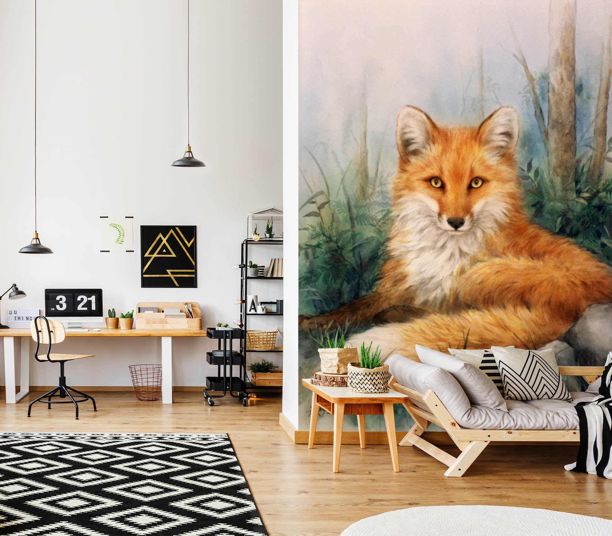3D Animal Fox 5508 Kayomi Harai Wall Mural Wall Murals