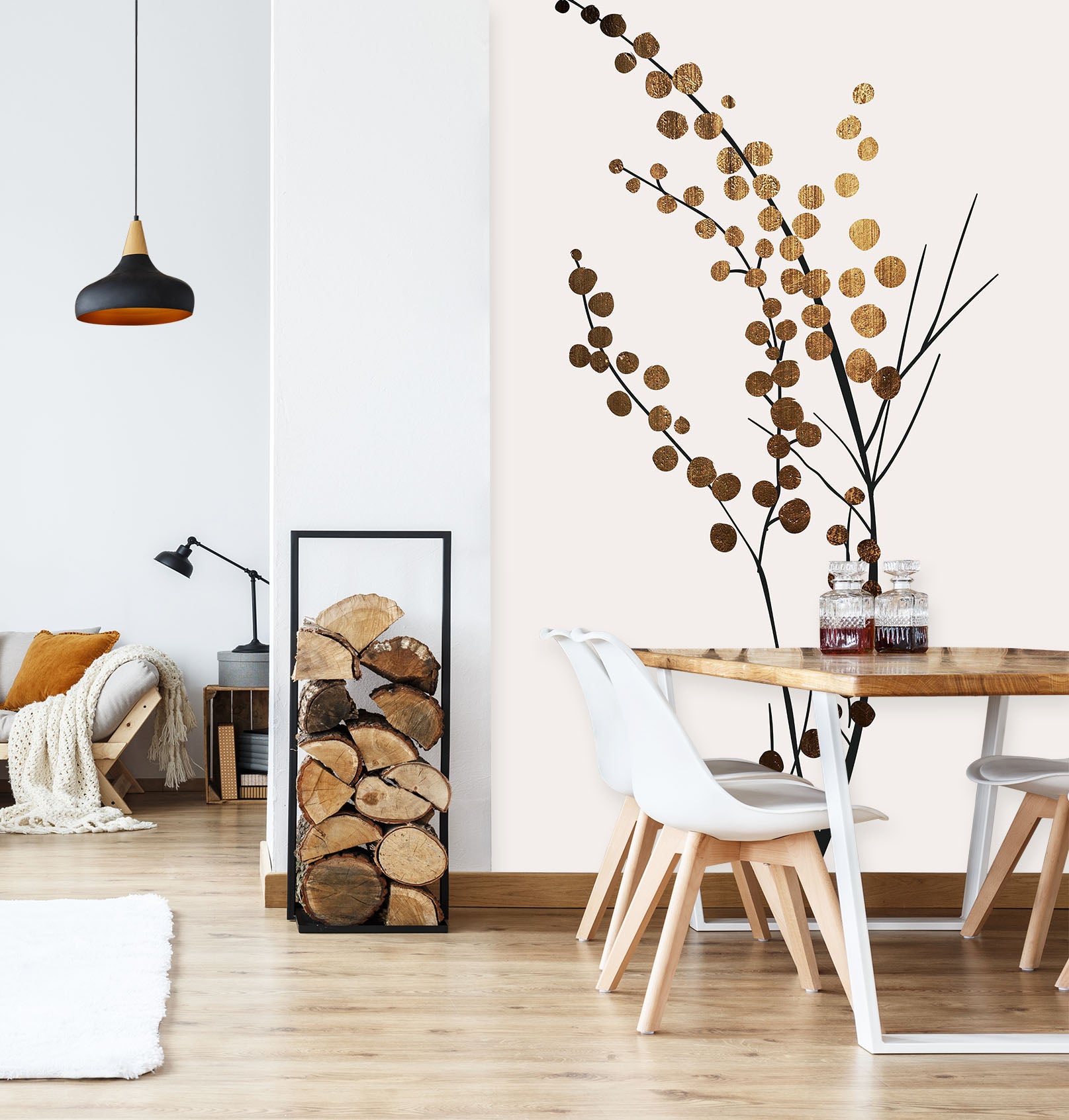 3D Golden Twig 1449 Boris Draschoff Wall Mural Wall Murals