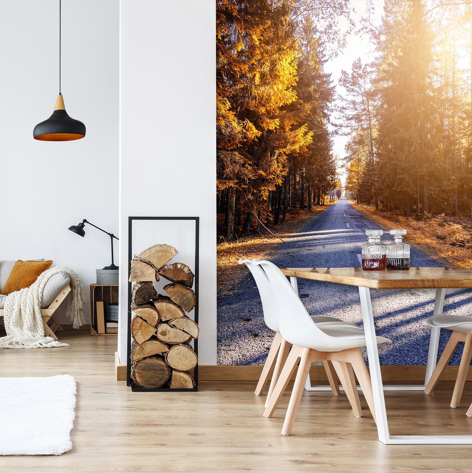 3D Forest Road 2093 Wall Murals