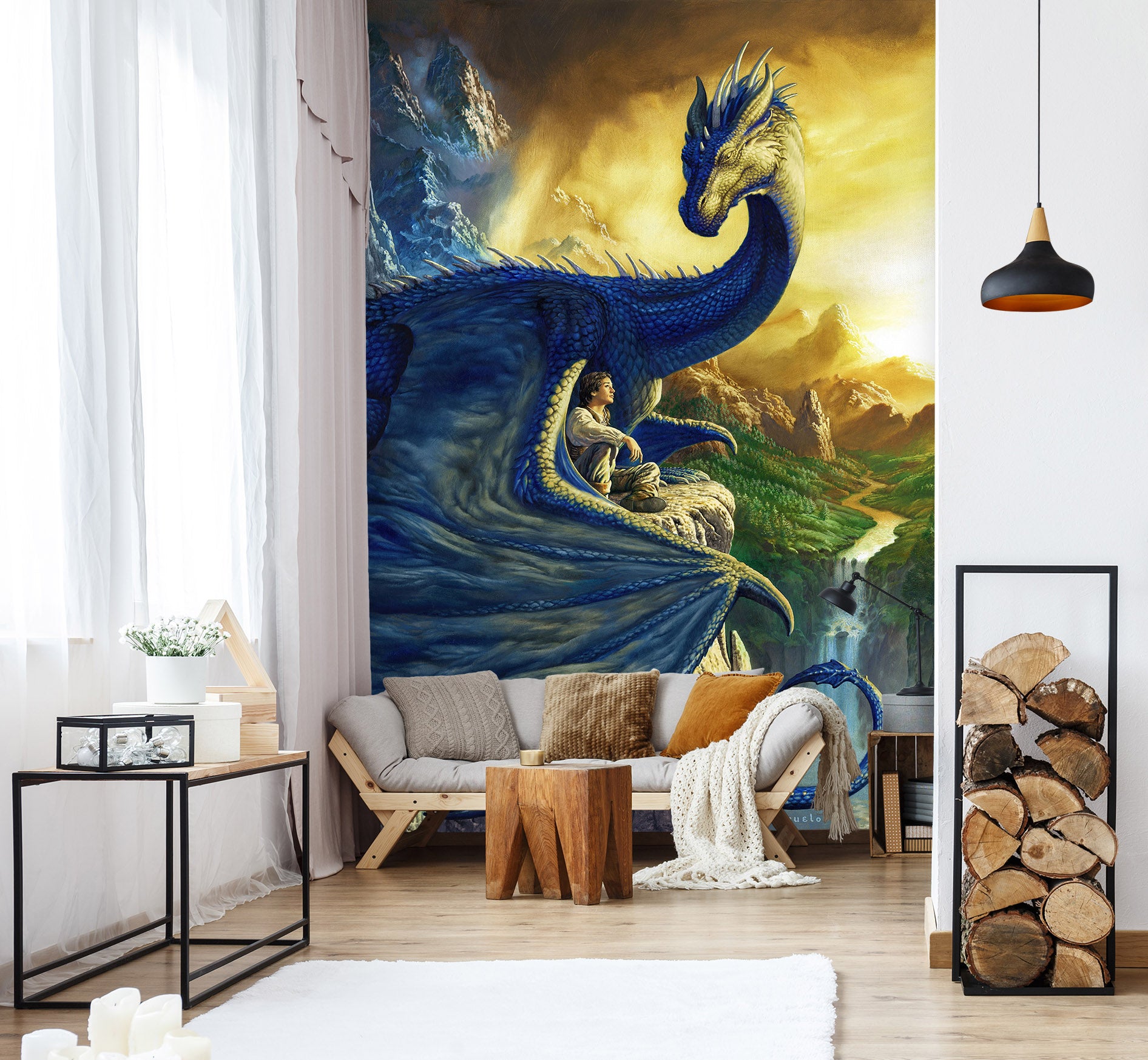 3D Big Dragon 7149 Ciruelo Wall Mural Wall Murals