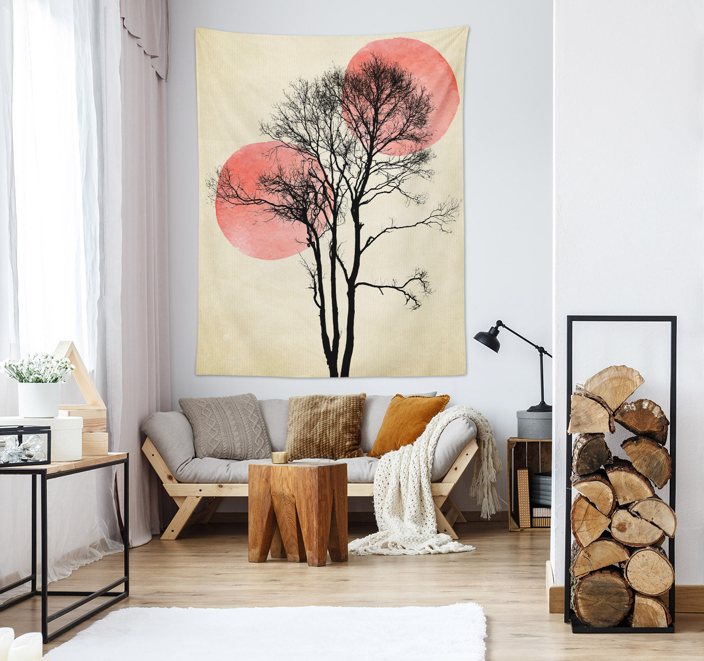 3D Red Sun Tree 881 Boris Draschoff Tapestry Hanging Cloth Hang