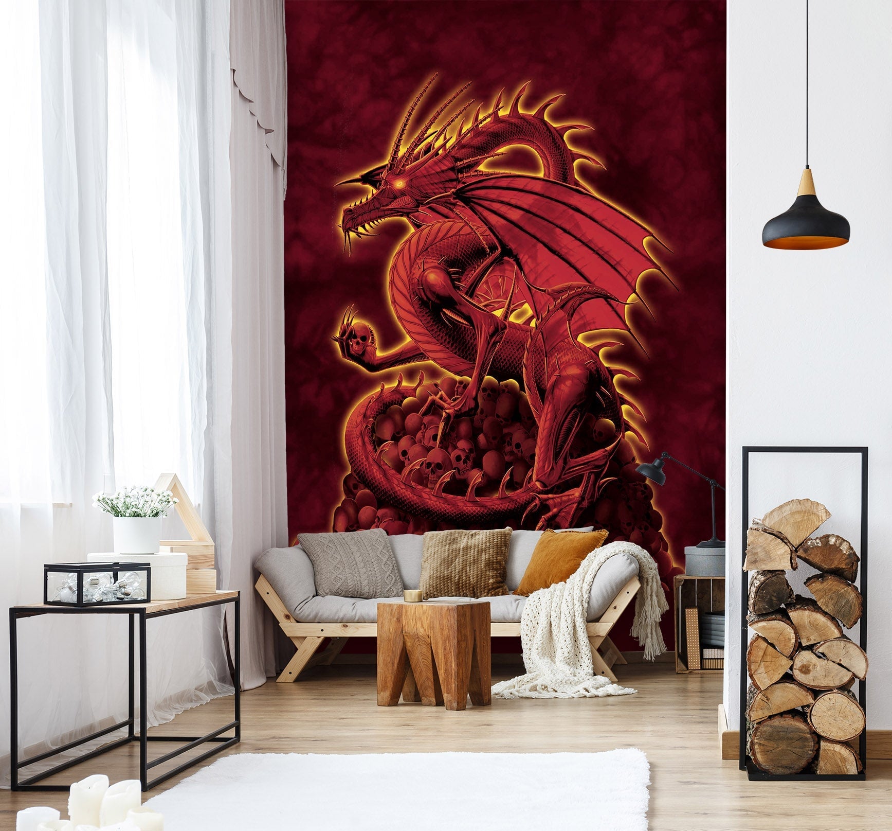 3D Red Dragon 1405 Wall Murals Exclusive Designer Vincent Wallpaper AJ Wallpaper 