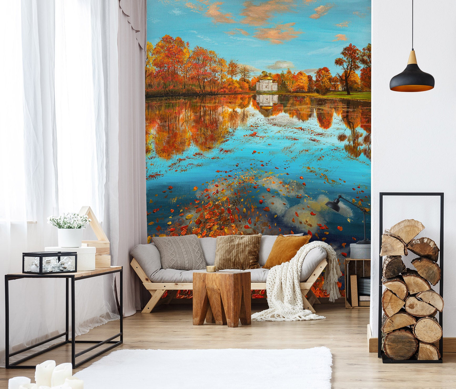 3D Lake Surface Trees 1860 Marina Zotova Wall Mural Wall Murals
