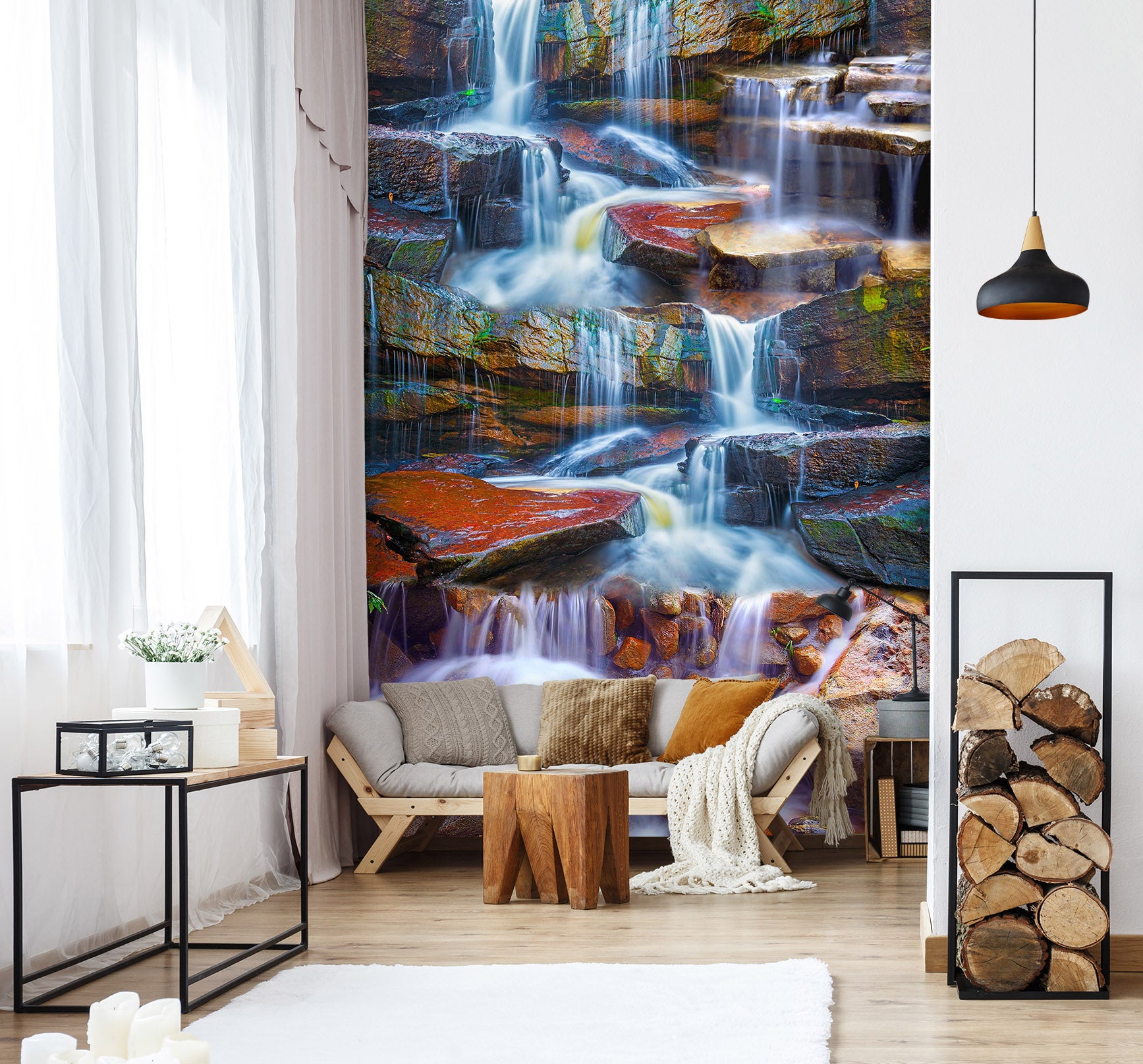 3D Forest Waterfall 1540 Wall Murals