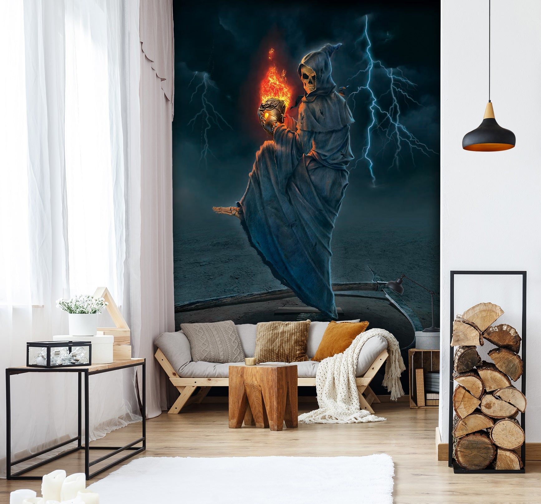 3D Hell WISP 1504 Wall Murals Exclusive Designer Vincent Wallpaper AJ Wallpaper 