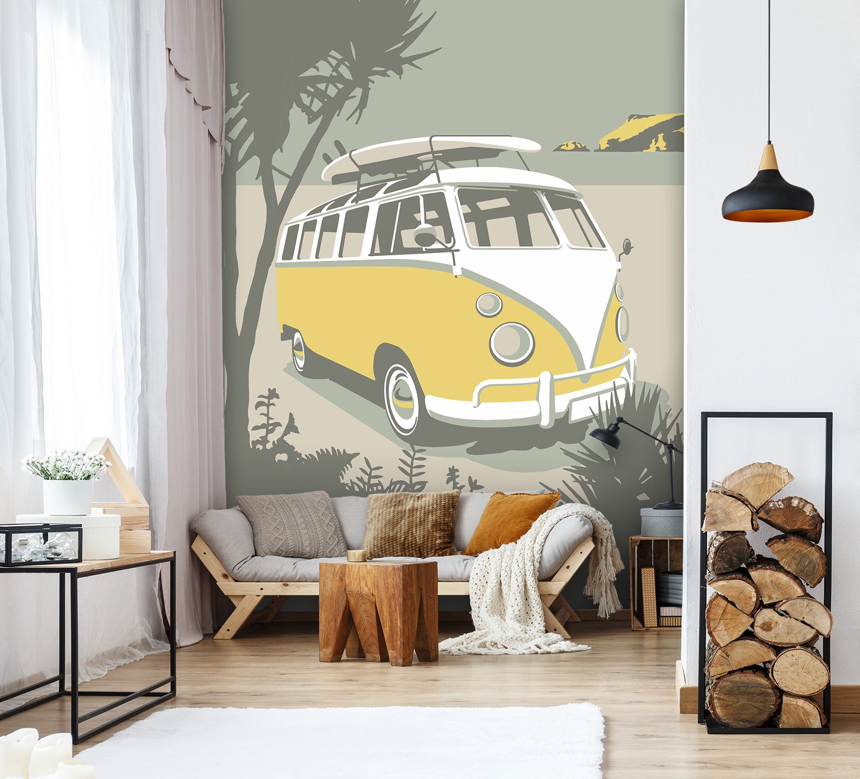 3D Polzeath Camper 1039 Steve Read Wall Mural Wall Murals