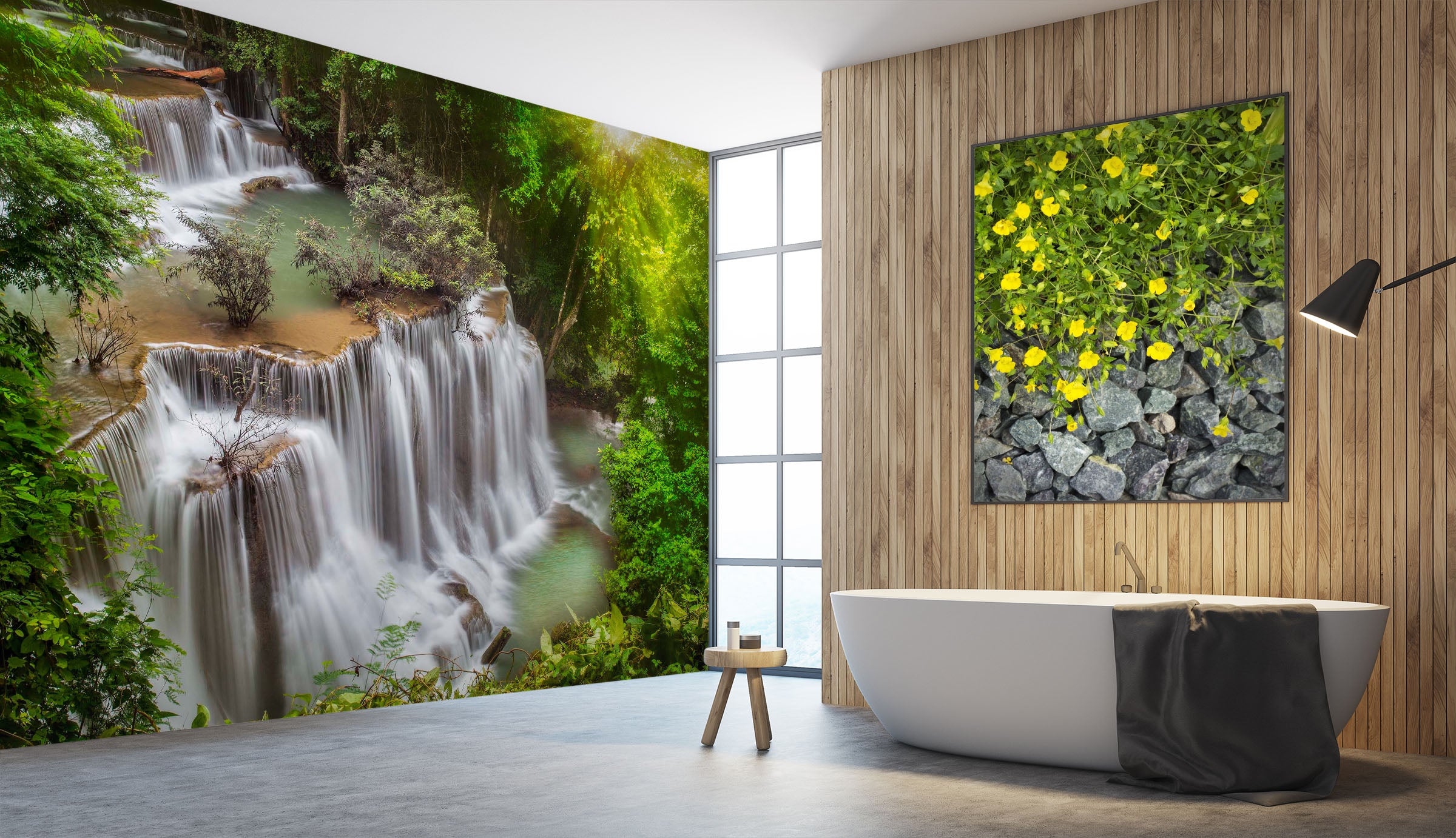 3D Waterfall Landscape 097 Wall Murals