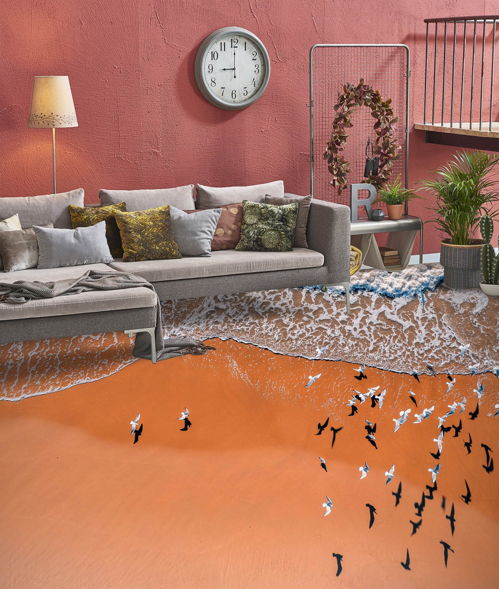 3D Black And White Birds 873 Floor Mural  Wallpaper Murals Rug & Mat Print Epoxy waterproof bath floor