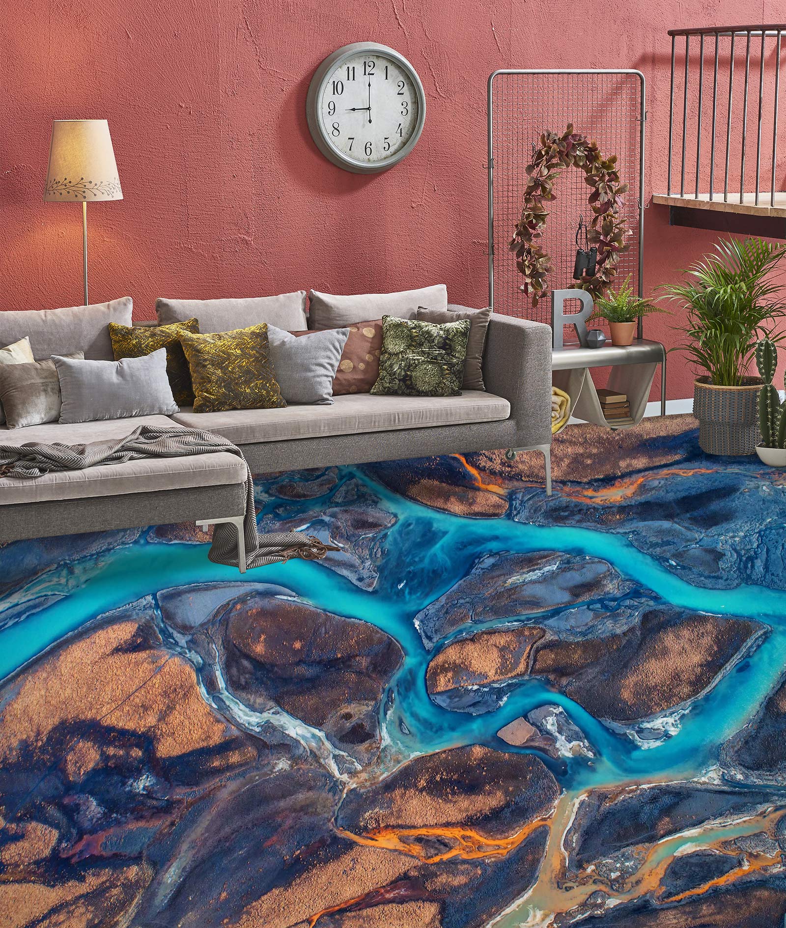 3D Abstract Blue River 124 Floor Mural  Wallpaper Murals Rug & Mat Print Epoxy waterproof bath floor