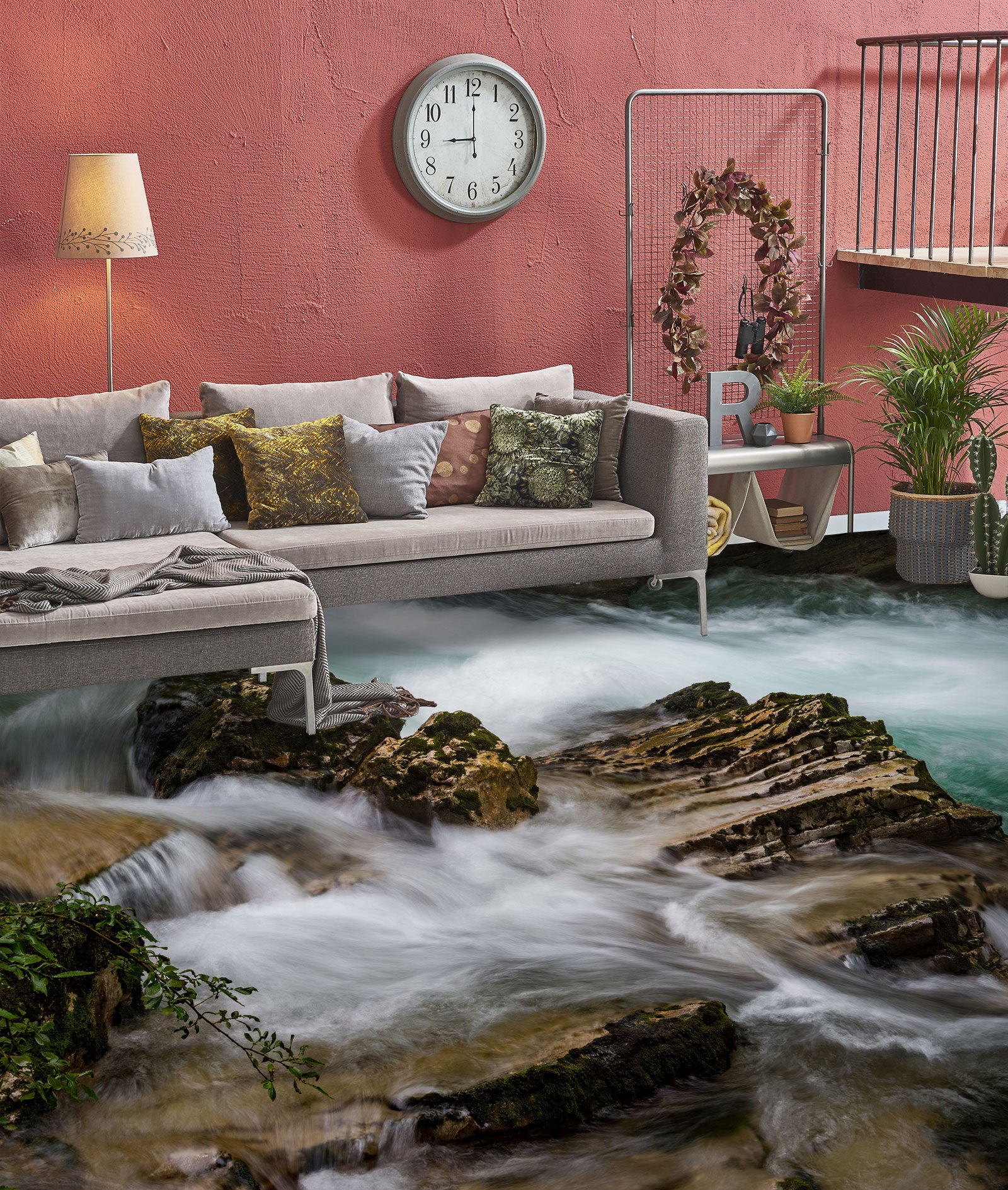 3D Rock Wall Waterfall 1086 Floor Mural  Wallpaper Murals Self-Adhesive Removable Print Epoxy