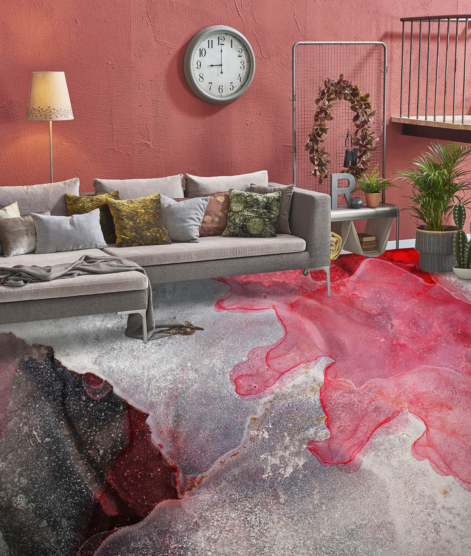 3D Pink And White Layered 911 Floor Mural  Wallpaper Murals Rug & Mat Print Epoxy waterproof bath floor