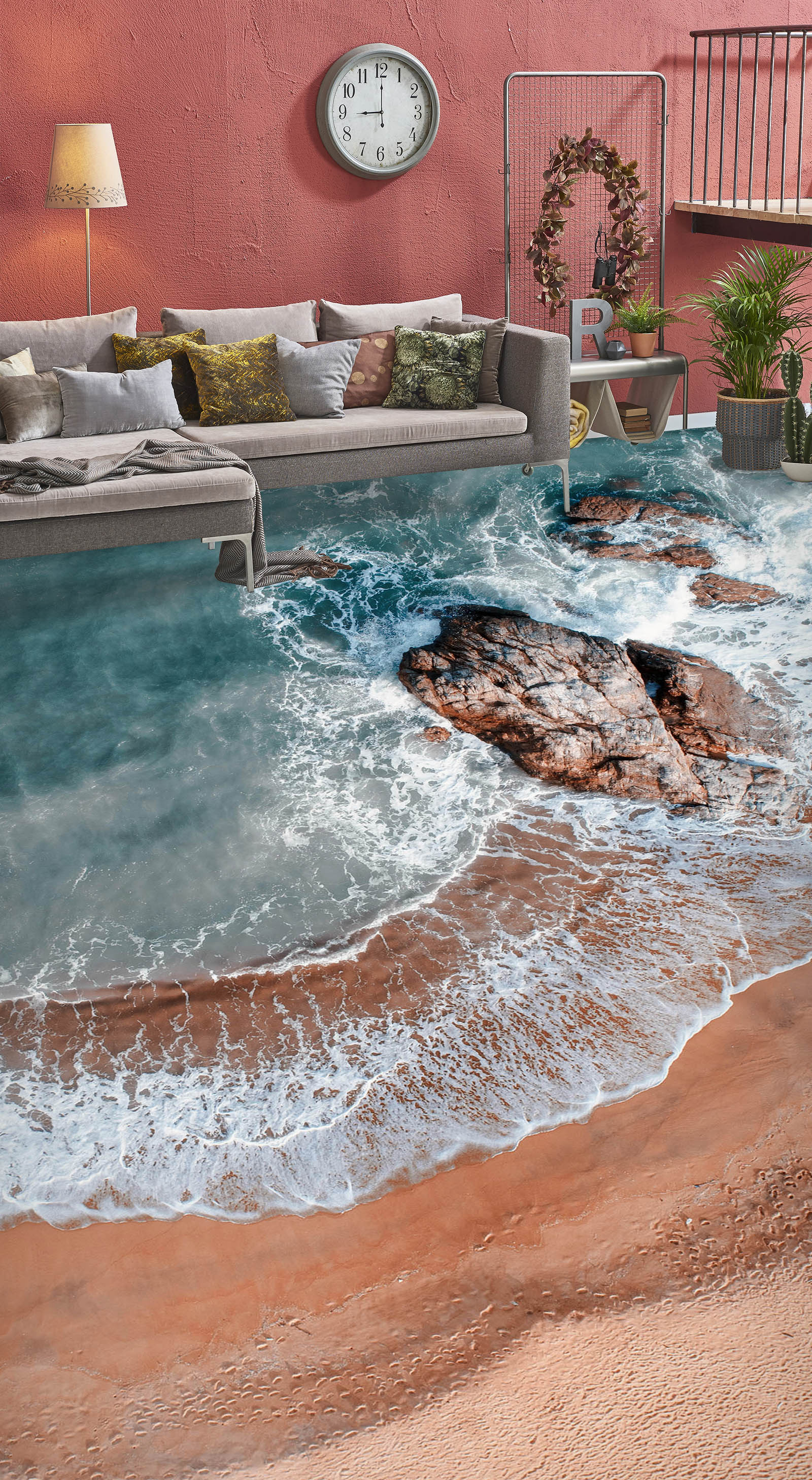 3D Beach Waves 287 Floor Mural  Wallpaper Murals Rug & Mat Print Epoxy waterproof bath floor