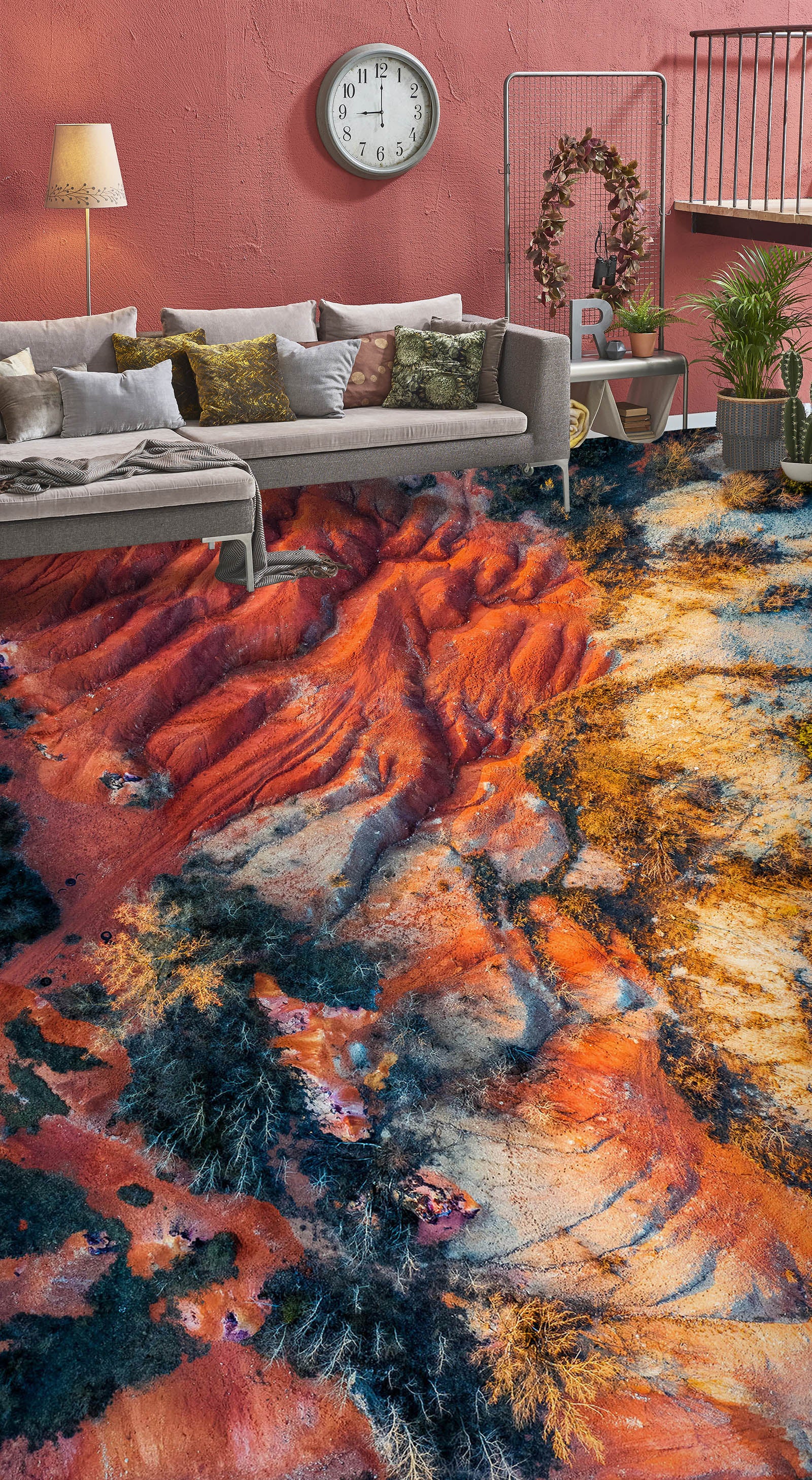 3D Mountains In Autumn 296 Floor Mural