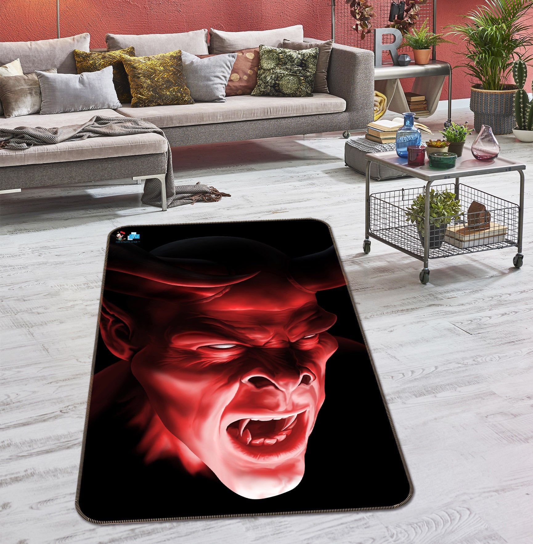 3D Monster 4131 Tom Wood Rug Non Slip Rug Mat