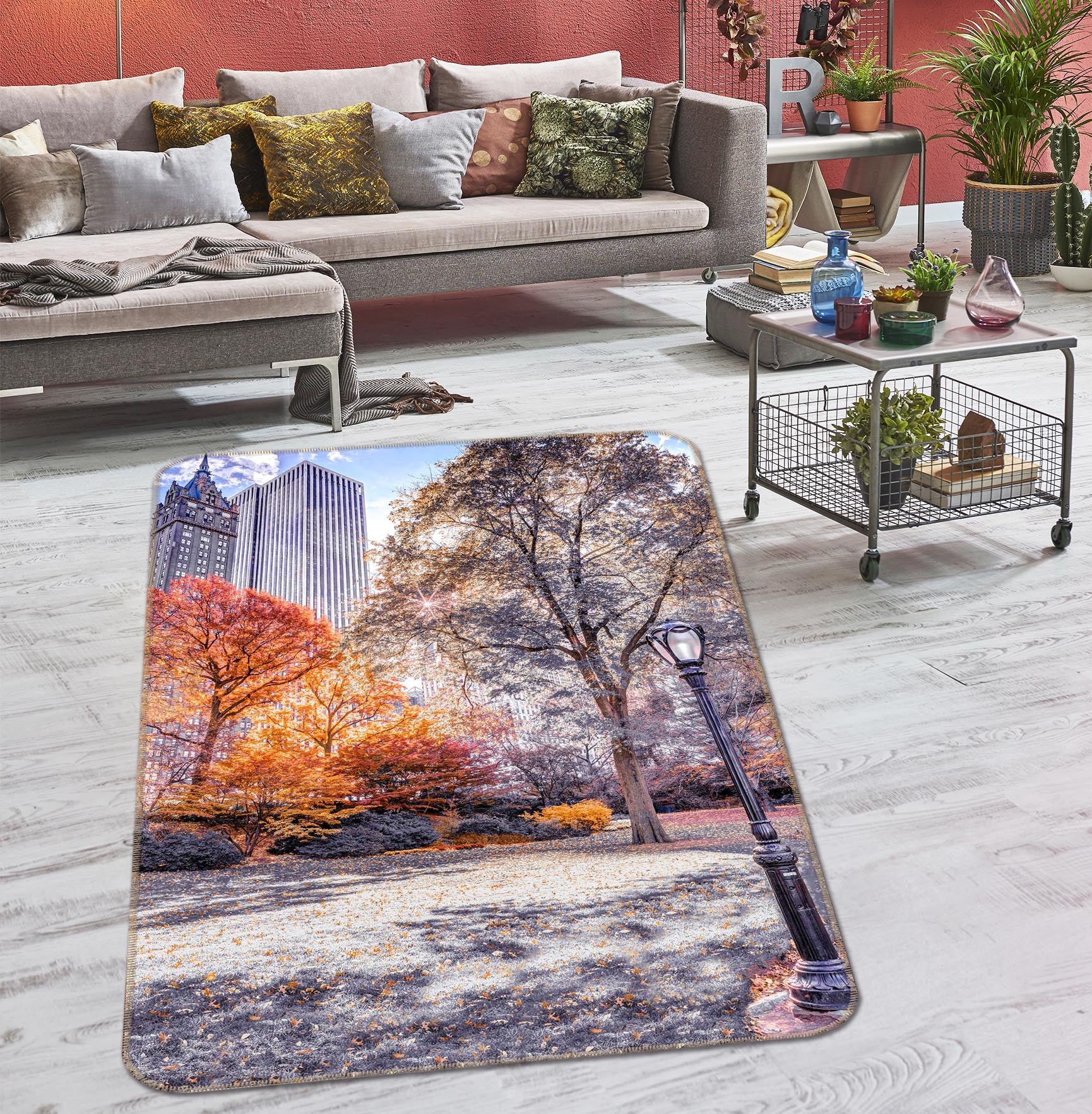 3D New York Park 184 Assaf Frank Rug Non Slip Rug Mat