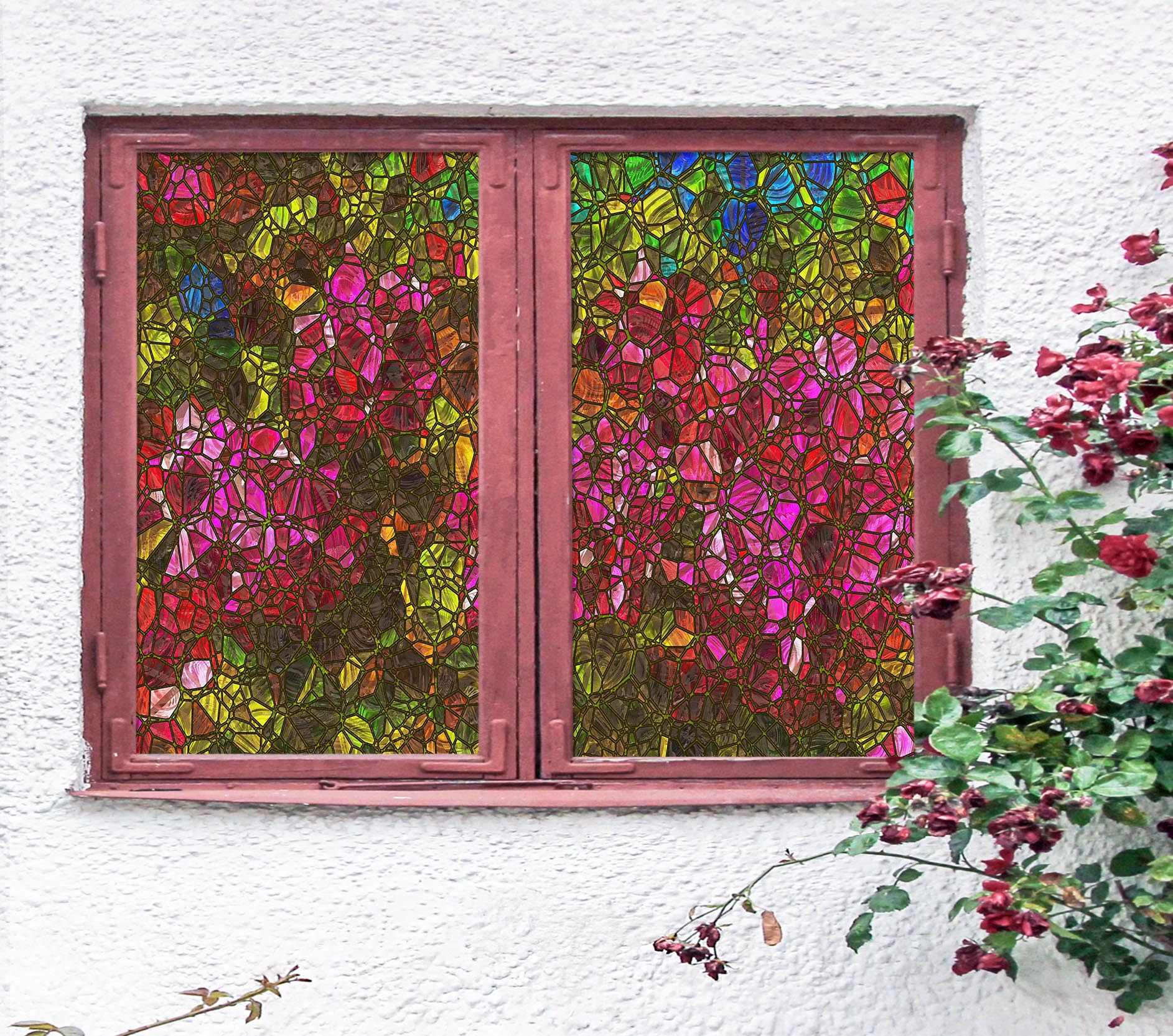 3D Graffiti Petals 382 Window Film Print Sticker Cling Stained Glass UV Block