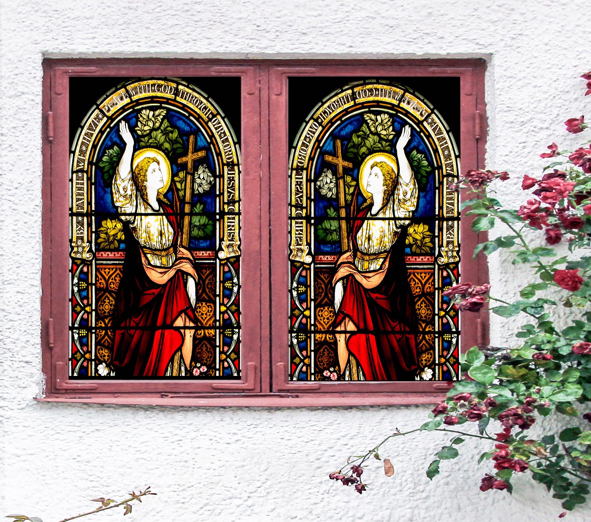 3D Religious Goddess 404 Window Film Print Sticker Cling Stained Glass UV Block