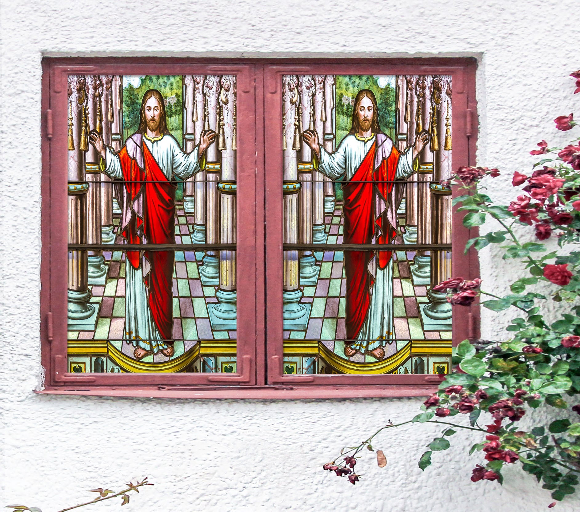 3D Religious Church 154 Window Film Print Sticker Cling Stained Glass UV Block