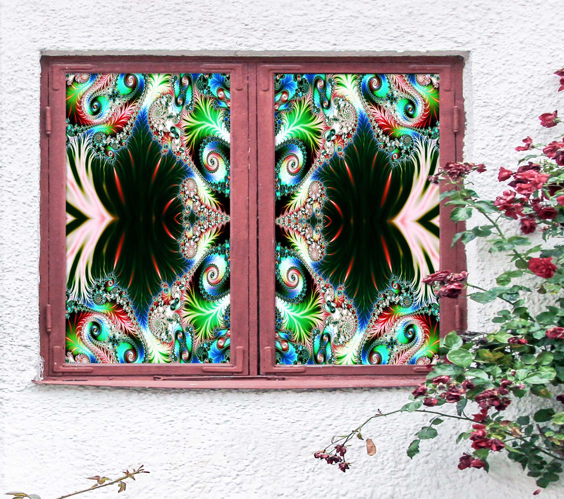 3D Gorgeous Feather 313 Window Film Print Sticker Cling Stained Glass UV Block