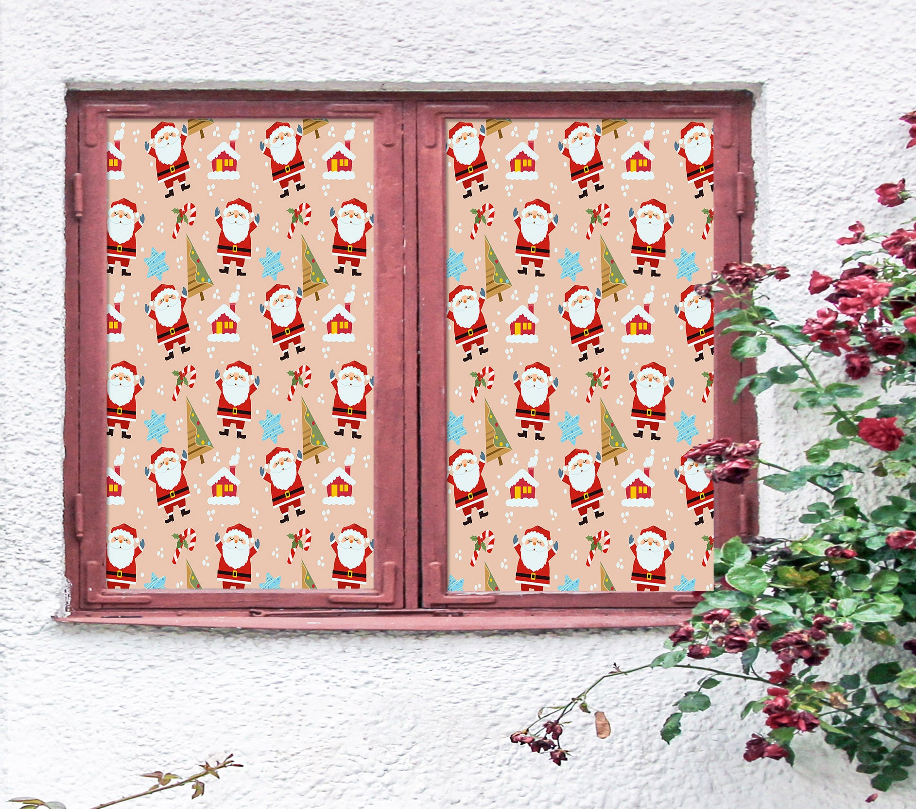 3D Santa Claus Pattern 31077 Christmas Window Film Print Sticker Cling Stained Glass Xmas