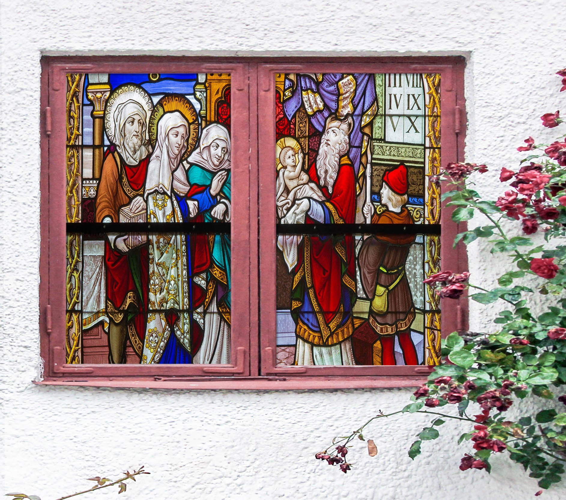 3D Praying Baby 016 Window Film Print Sticker Cling Stained Glass UV Block