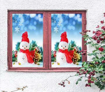 3D Snowman Snowflake 31016 Christmas Window Film Print Sticker Cling Stained Glass Xmas
