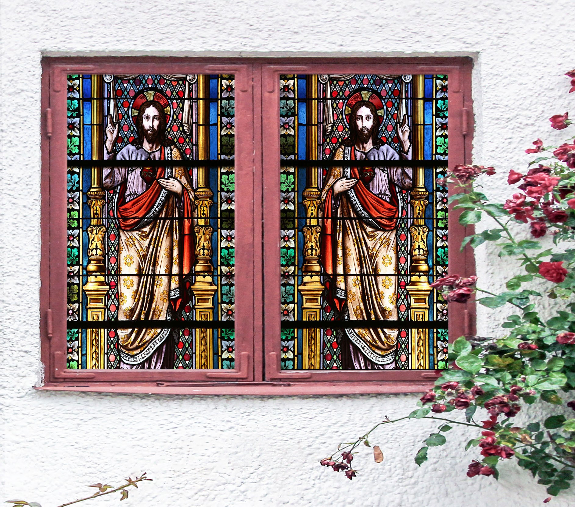 3D Throne Prince 025 Window Film Print Sticker Cling Stained Glass UV Block