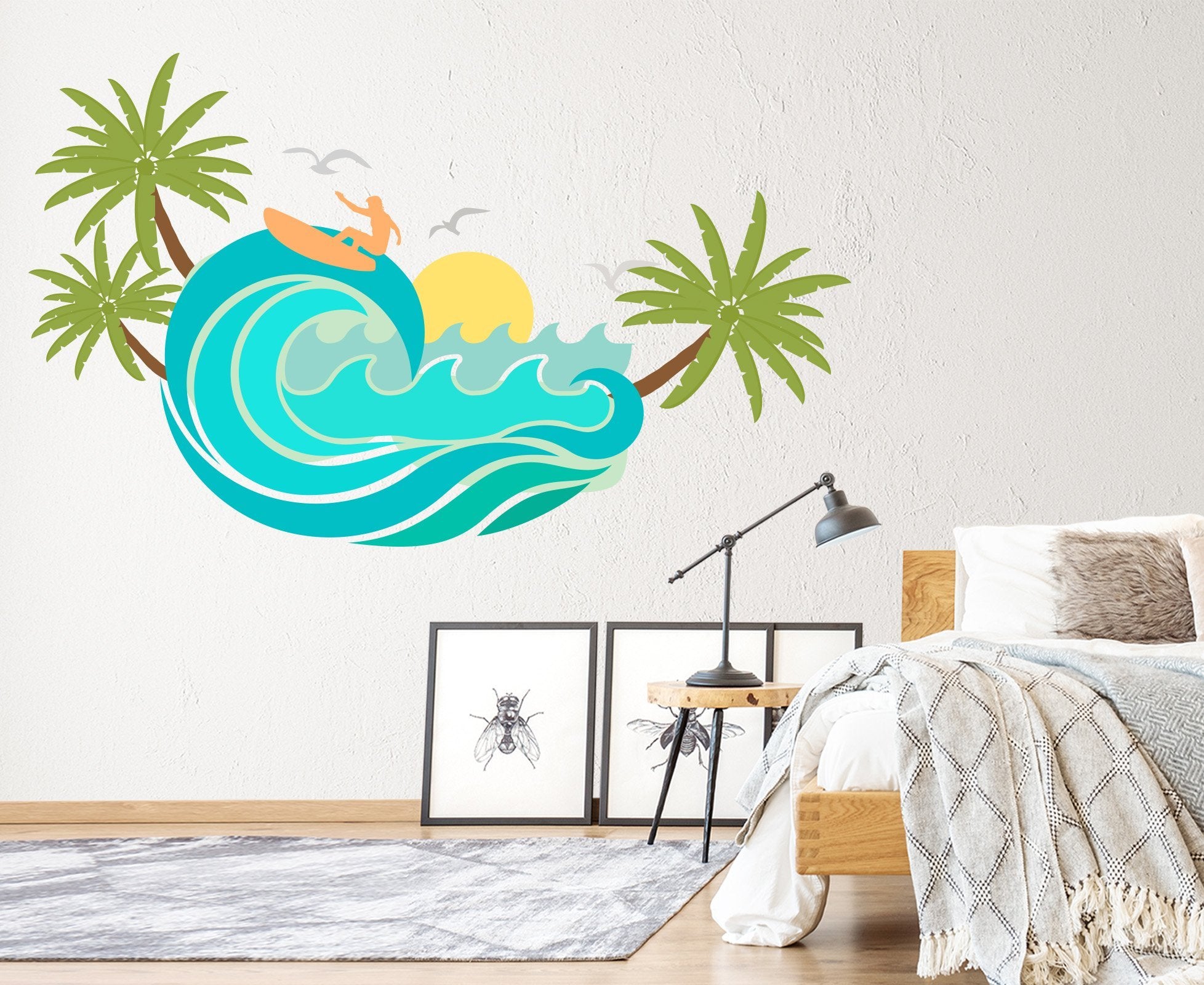 3D Coconut Tree Surf 182 Wall Stickers Wallpaper AJ Wallpaper 
