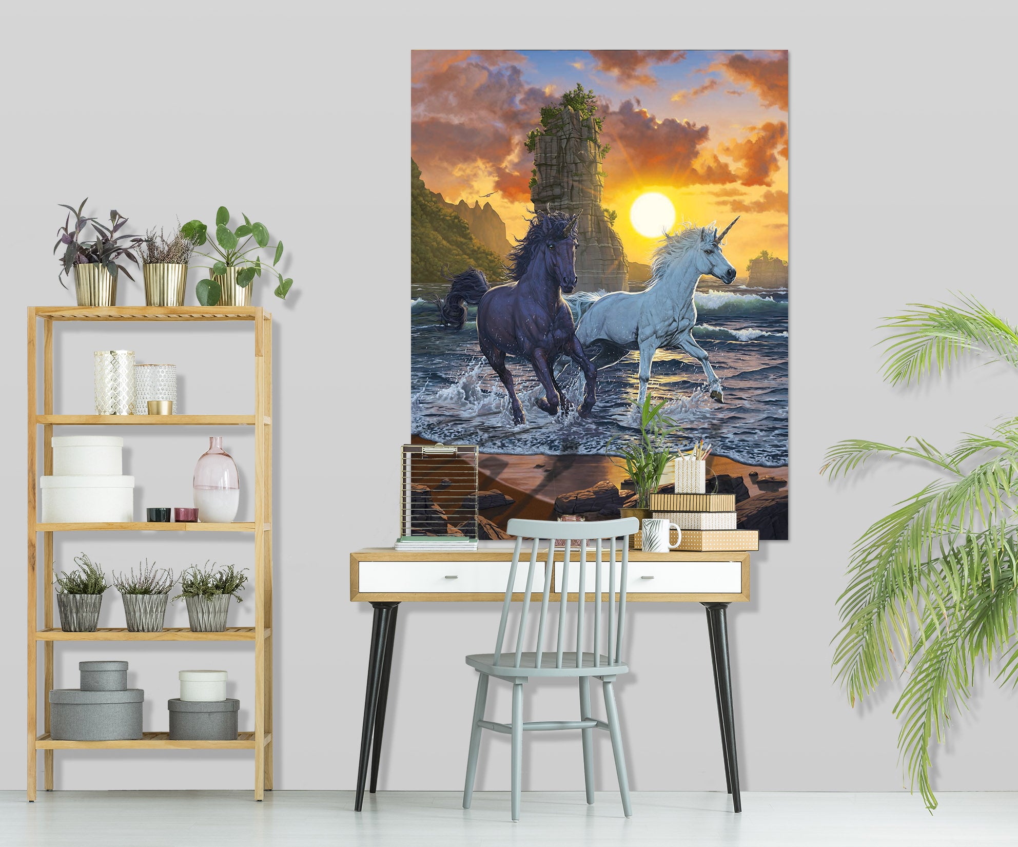 3D Unicorns In Sunset 088 Vincent Hie Wall Sticker