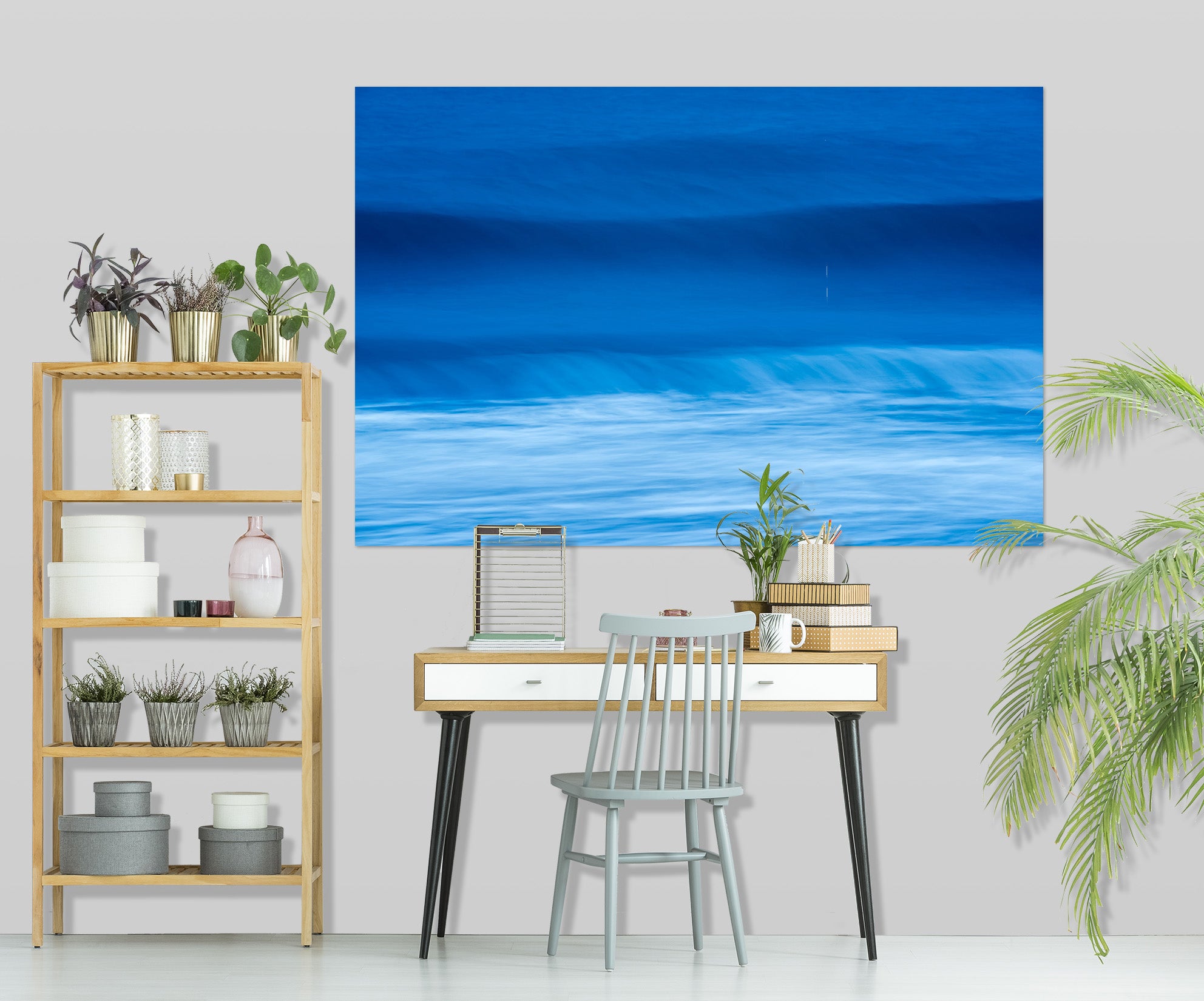 3D Blue Waves 189 Marco Carmassi Wall Sticker