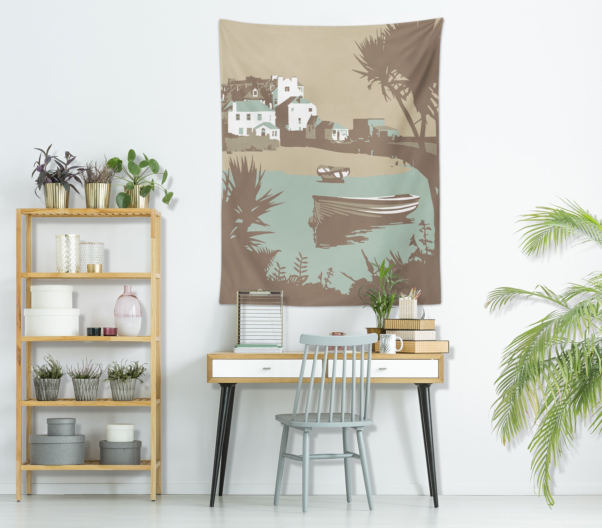 3D Lake Boat 5384 Steve Read Tapestry Hanging Cloth Hang
