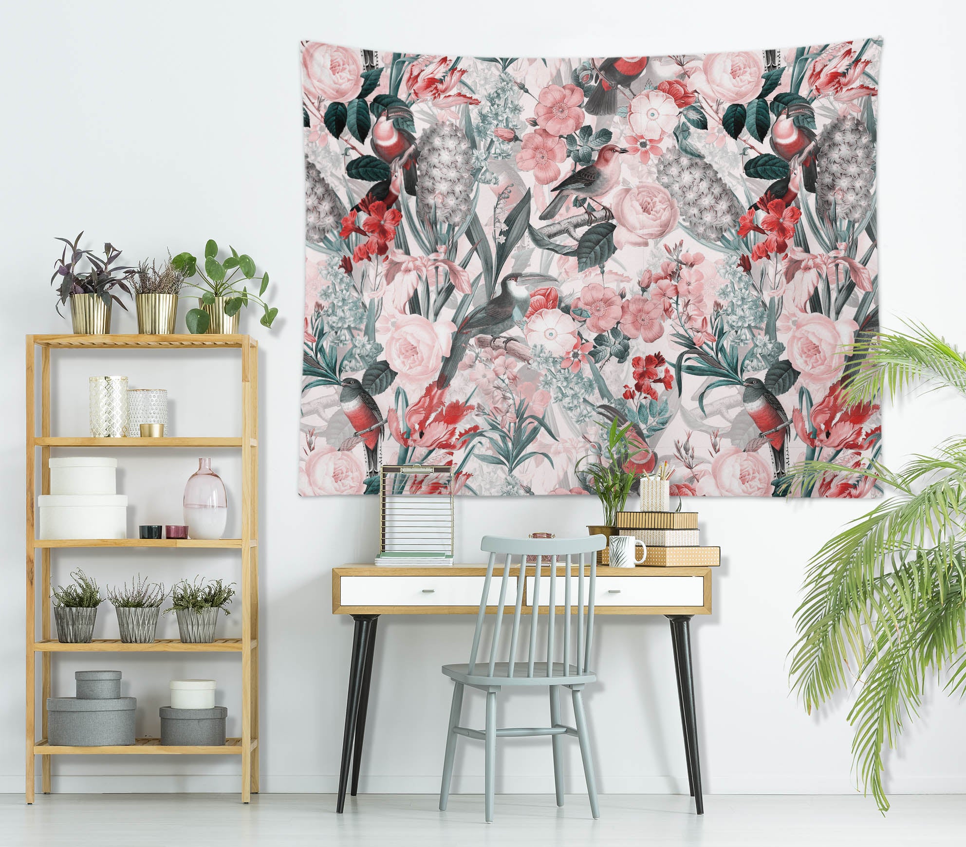 3D Pink Flower 5361 Uta Naumann Tapestry Hanging Cloth Hang