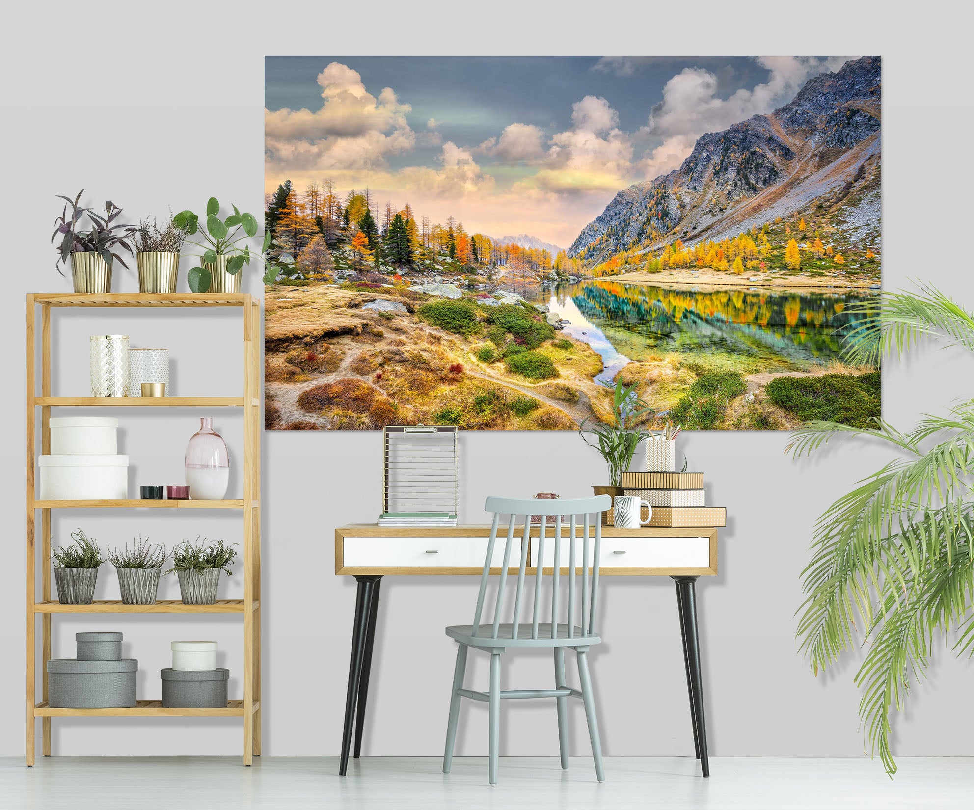 3D Forest Lake 108 Marco Carmassi Wall Sticker