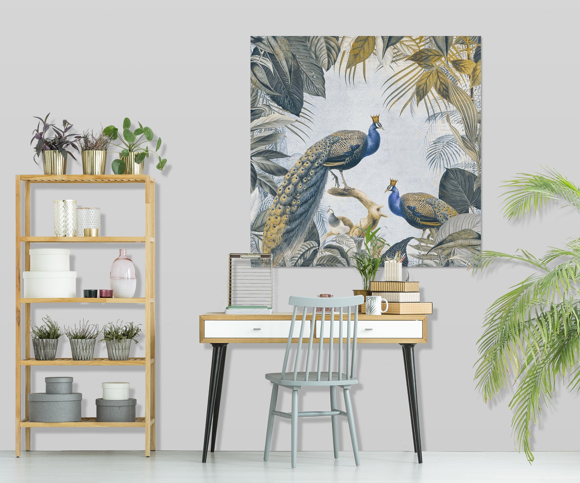 3D Peacock Forest 050 Andrea haase Wall Sticker