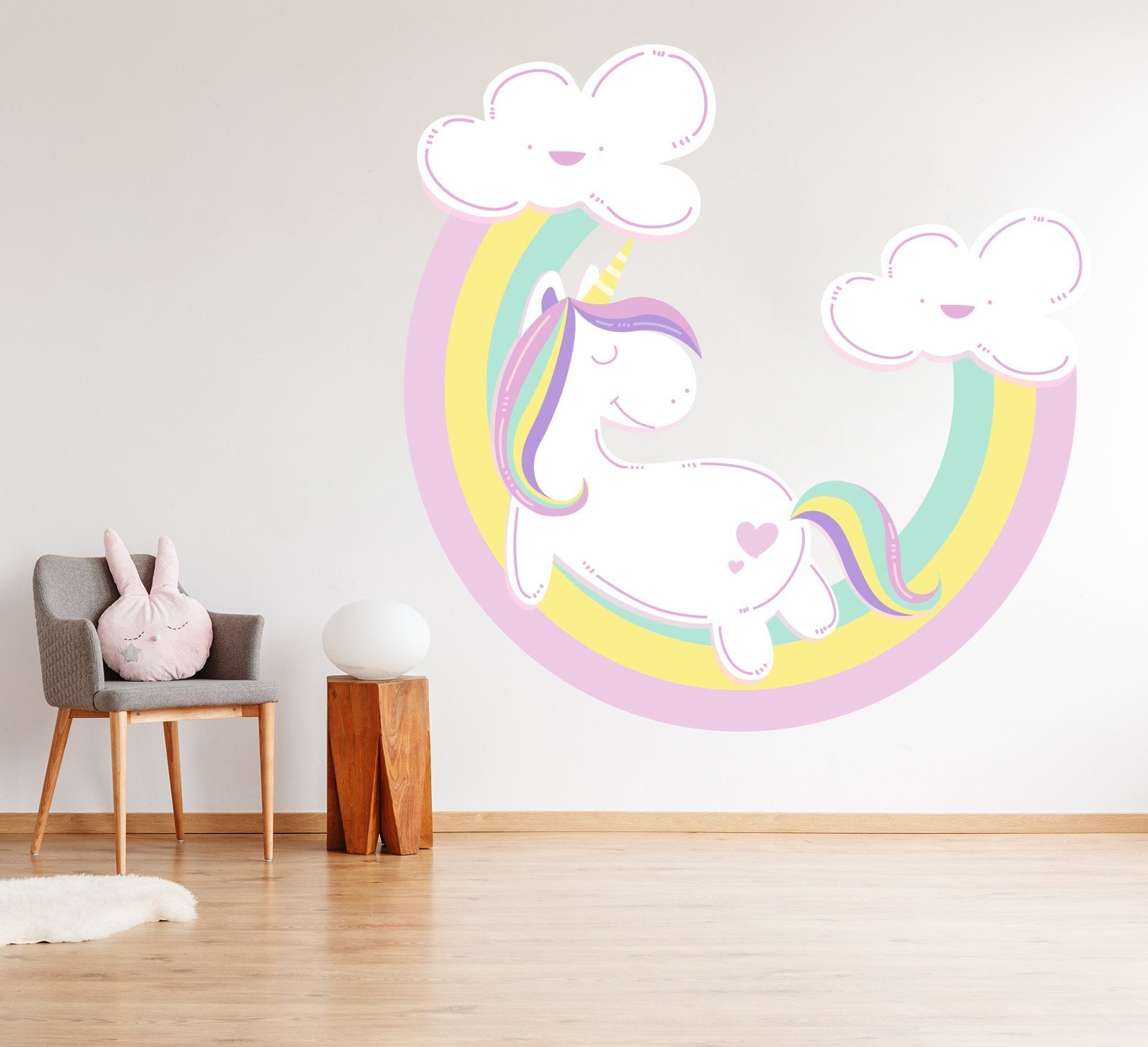 3D Rainbow Cloud Unicorn 232 Wall Stickers Wallpaper AJ Wallpaper 