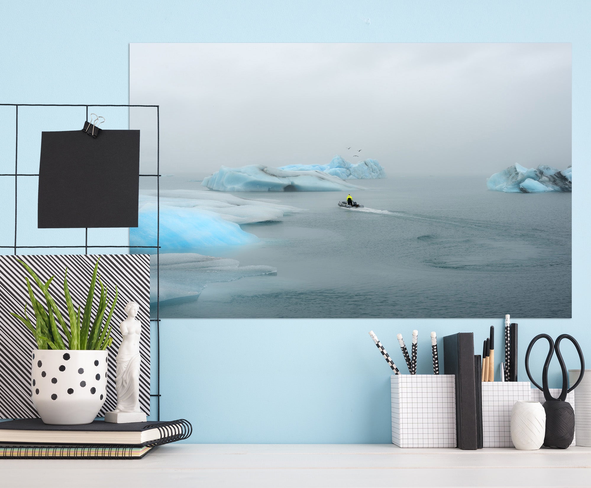 3D Blue Glacier 173 Marco Carmassi Wall Sticker