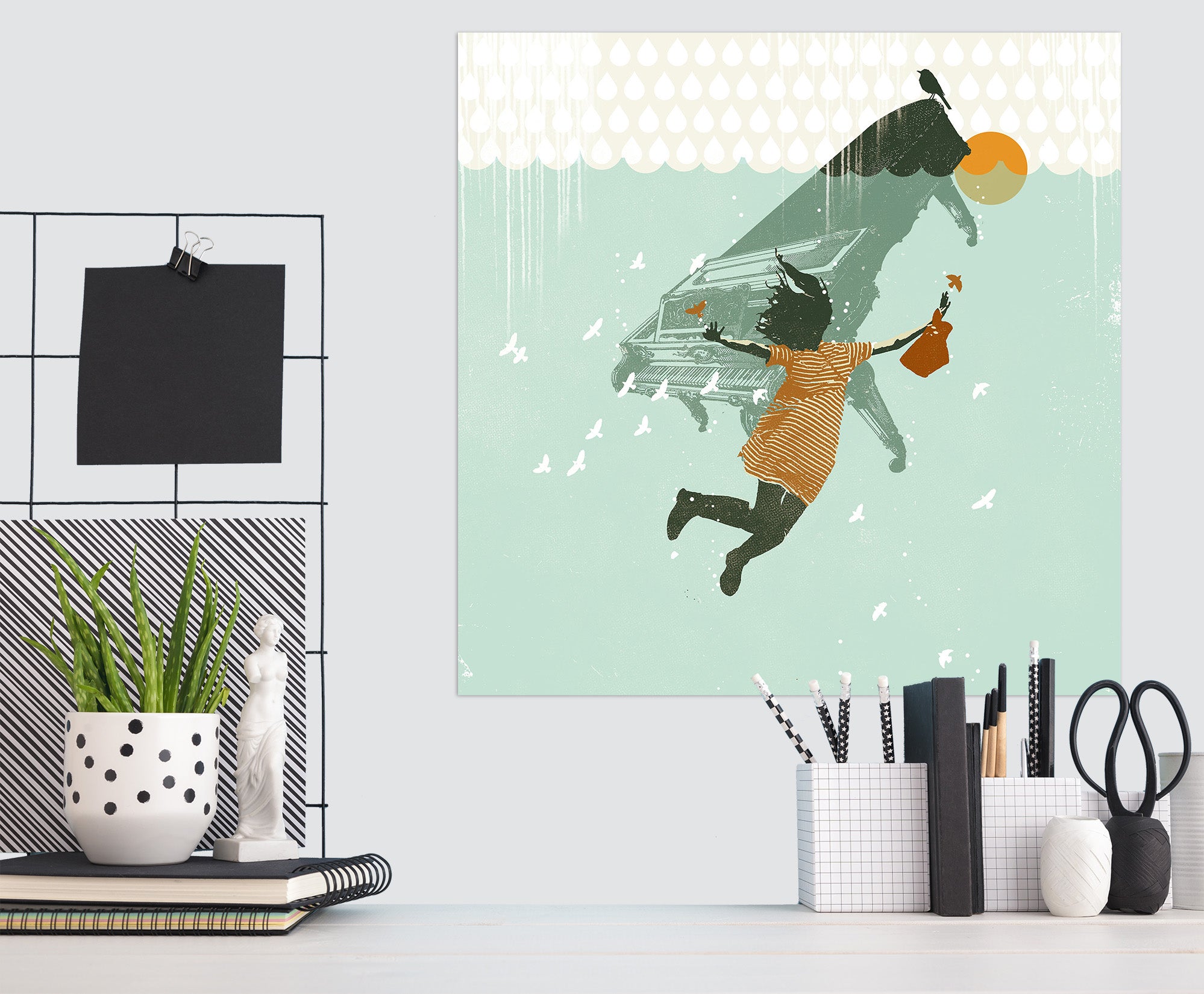 3D Swimming In The Water 029 Showdeer Wall Sticker