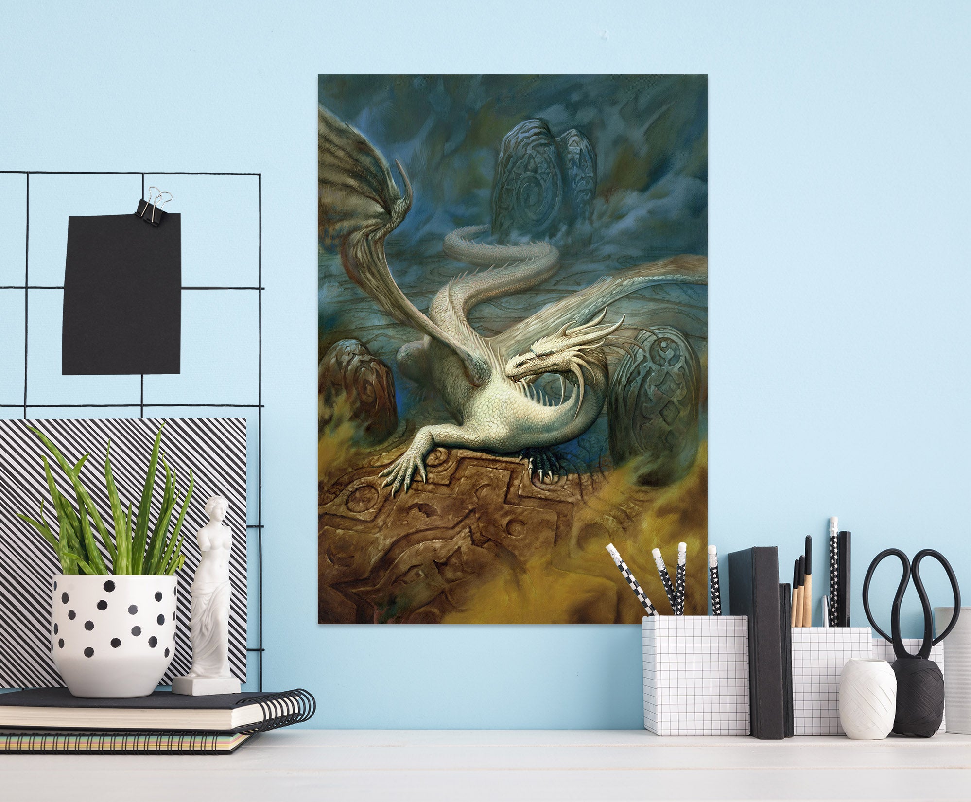 3D White Dragon 8126 Ciruelo Wall Sticker