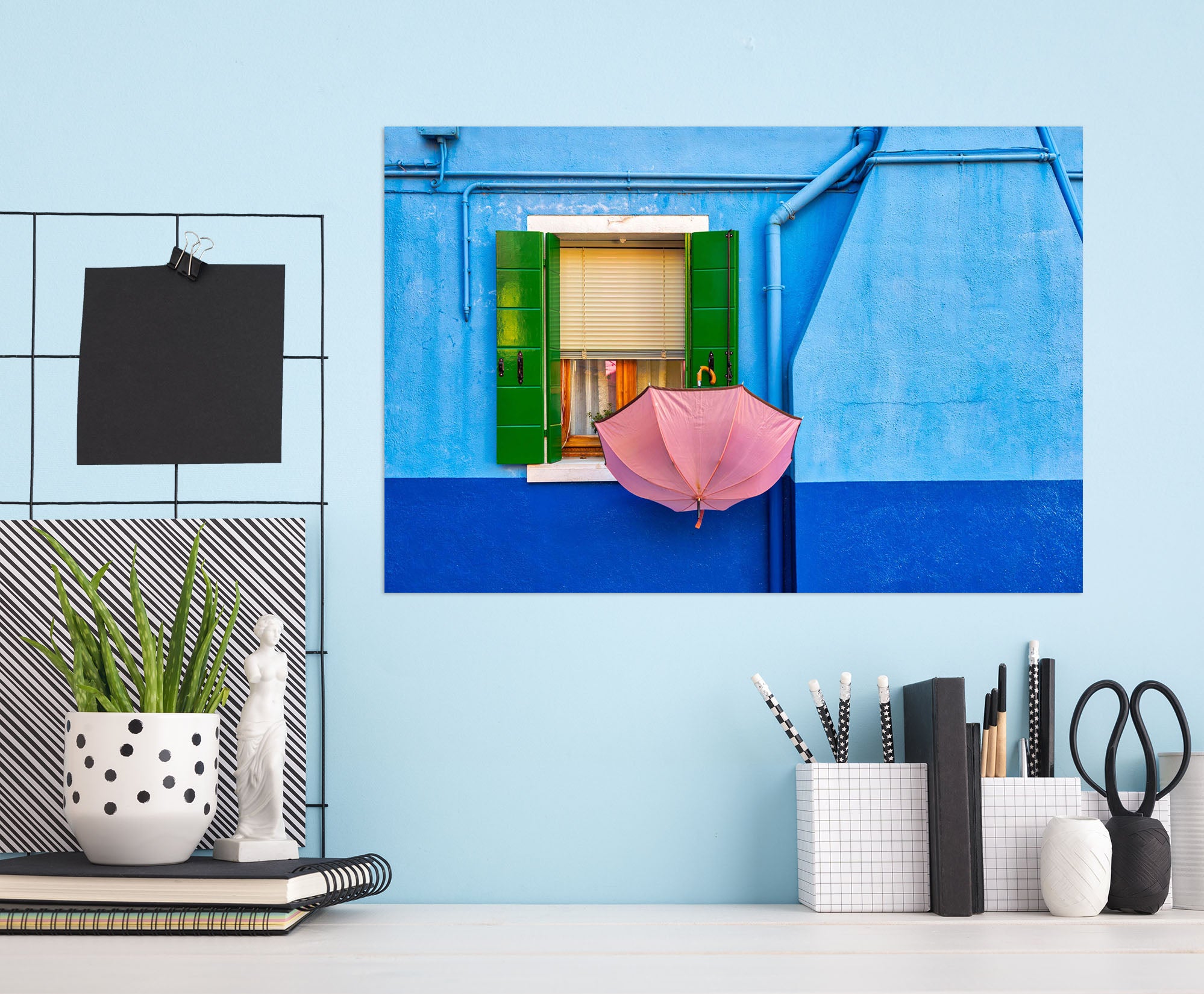 3D Pink Umbrella 150 Marco Carmassi Wall Sticker