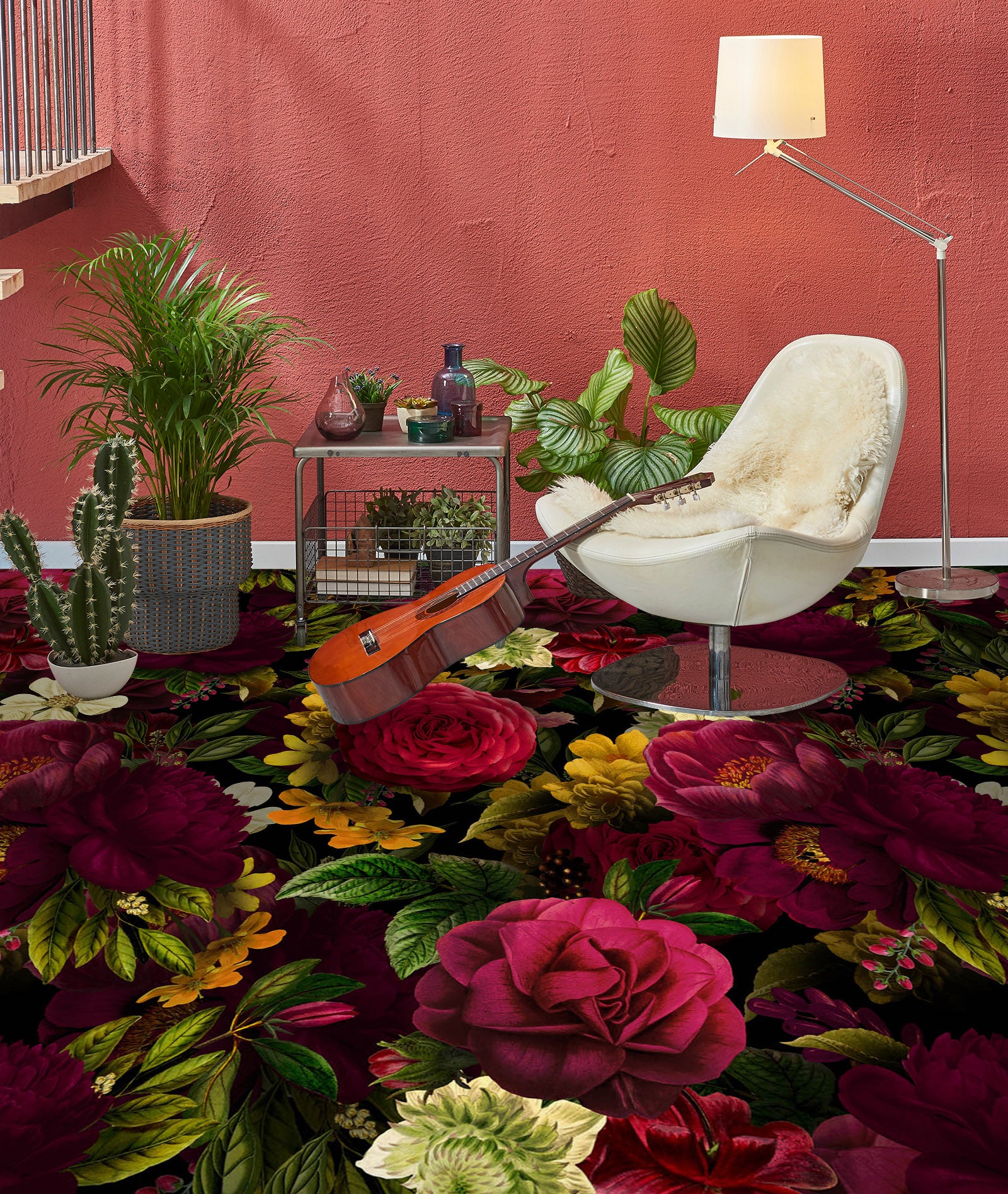 3D Red Rose 567 Uta Naumann Floor Mural  Wallpaper Murals Self-Adhesive Removable Print Epoxy