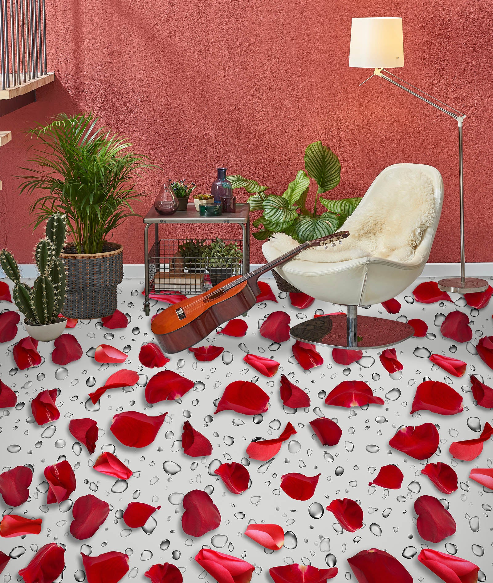 3D Red Rose Petals 258 Floor Mural  Wallpaper Murals Rug & Mat Print Epoxy waterproof bath floor