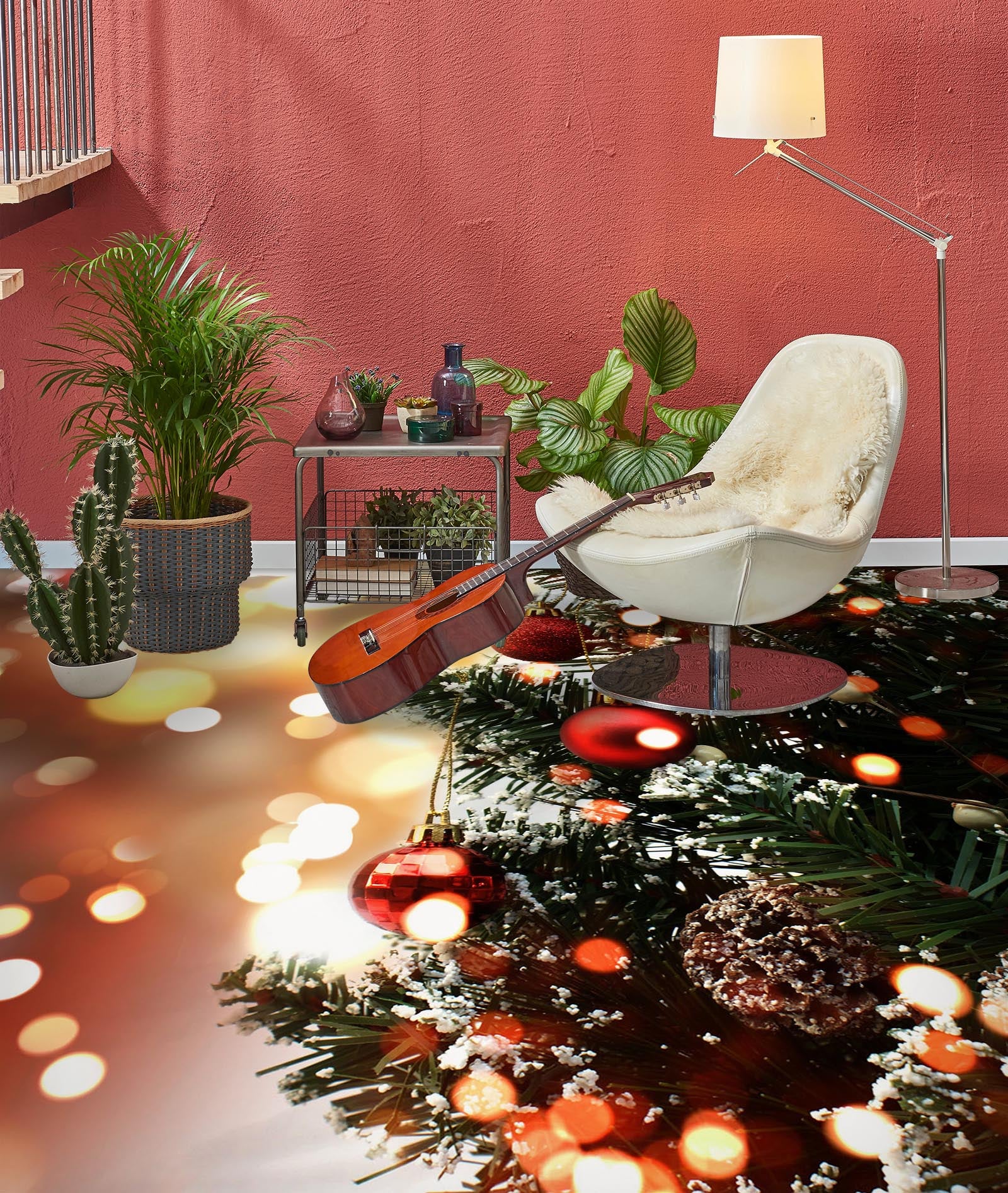 3D Red Wish Bells 1271 Floor Mural  Wallpaper Murals Self-Adhesive Removable Print Epoxy