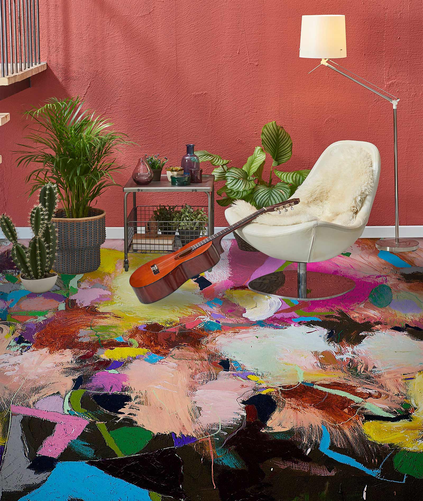 3D Colorful Paint Pattern 9608 Allan P. Friedlander Floor Mural  Wallpaper Murals Self-Adhesive Removable Print Epoxy