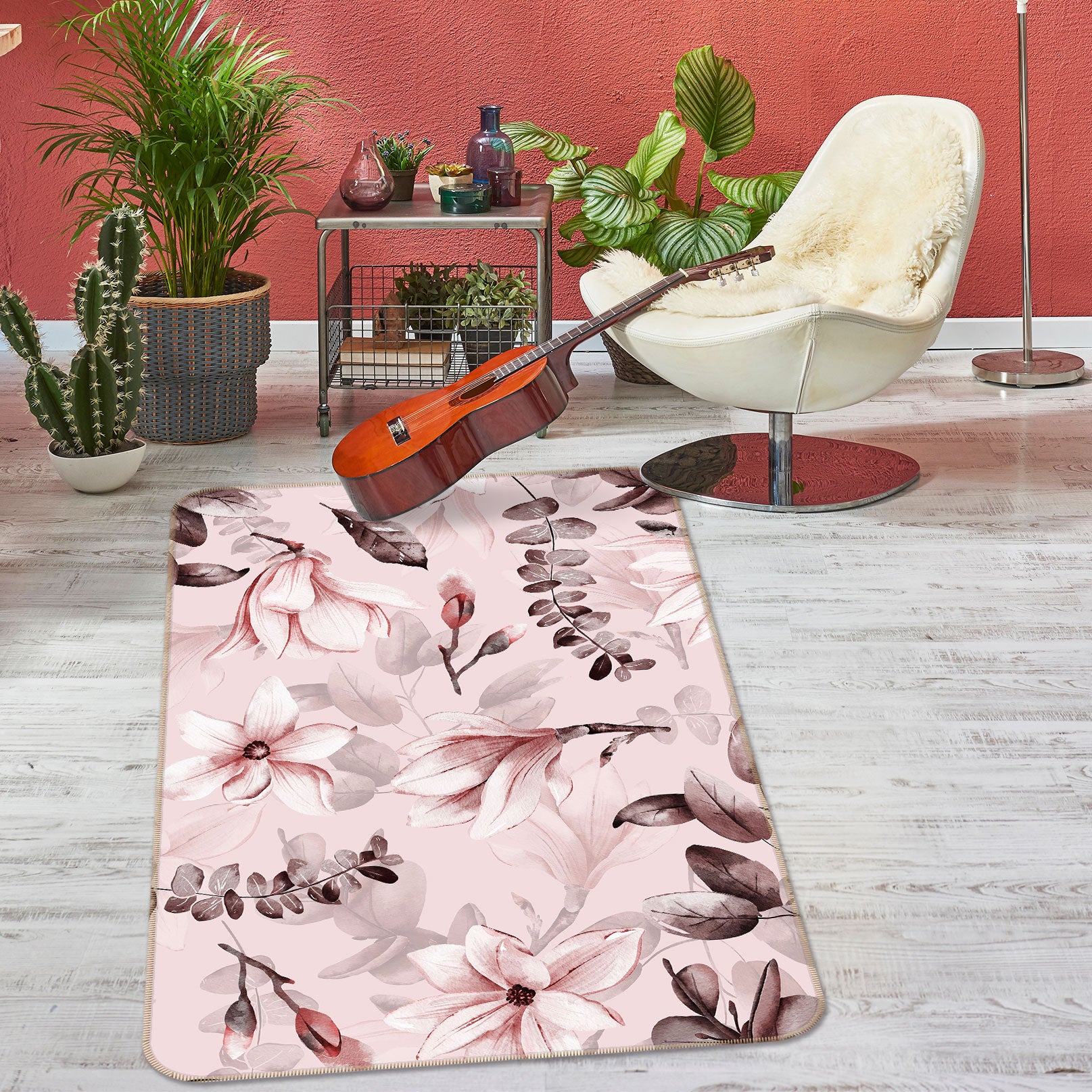 3D Pink Lily 164 Uta Naumann Rug Non Slip Rug Mat