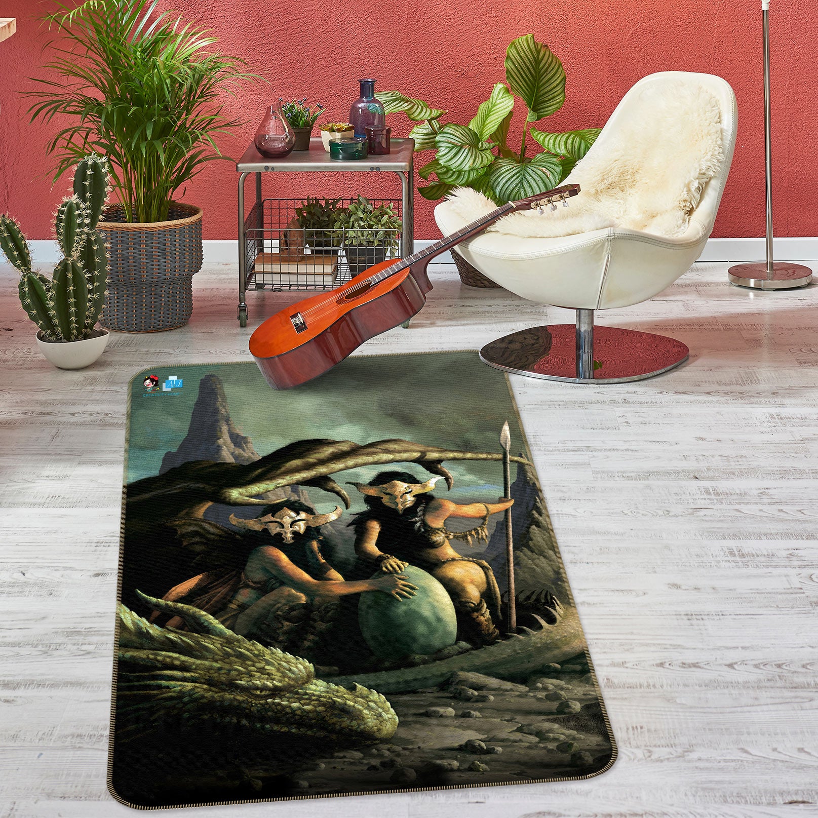 3D Dragon Egg People 6020 Ciruelo Rug Non Slip Rug Mat