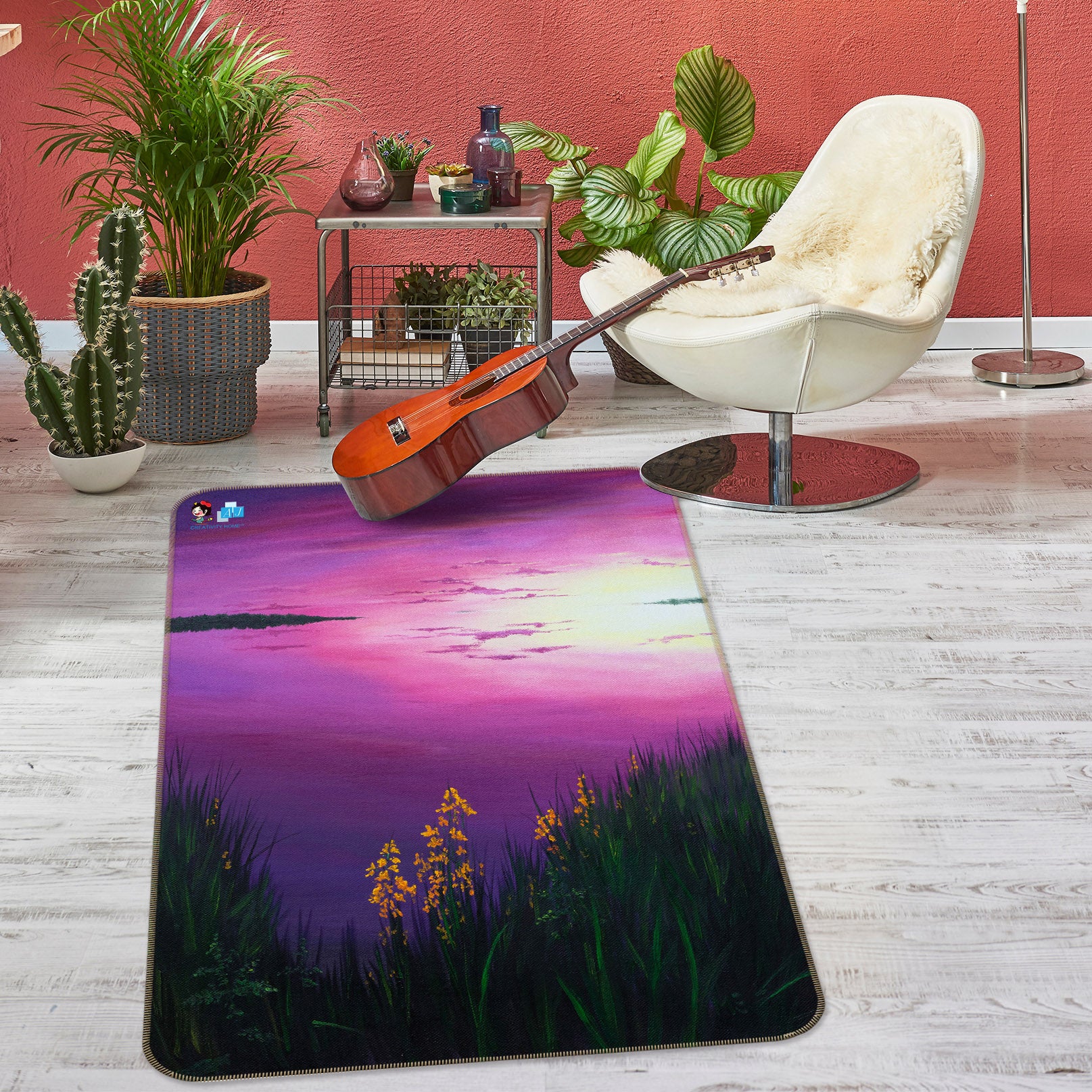 3D Purple Sky 18116 Marina Zotova Rug Non Slip Rug Mat