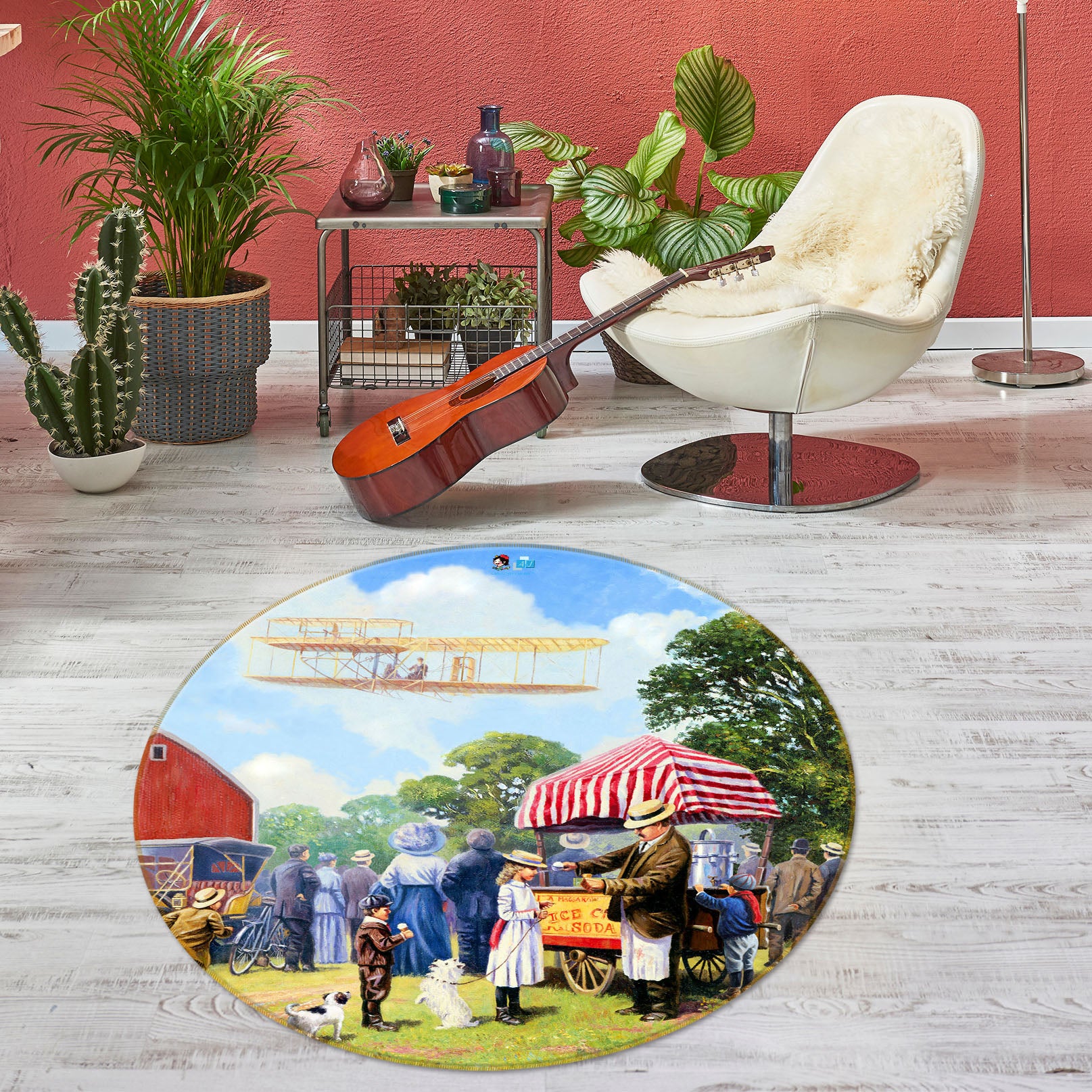 3D Car For Sale 059 Kevin Walsh Rug Round Non Slip Rug Mat