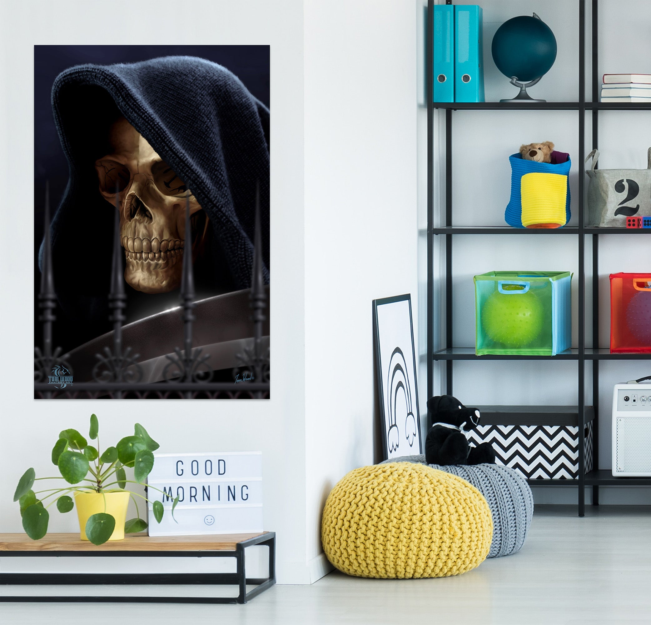 3D Skull Iron Bar 5136 Tom Wood Wall Sticker