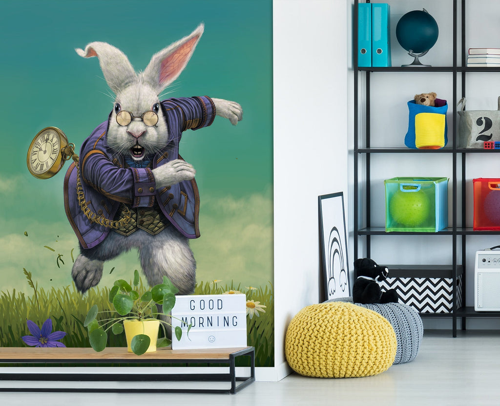 3D White Rabbit 1570 Wall Murals Exclusive Designer Vincent | AJ Wallpaper